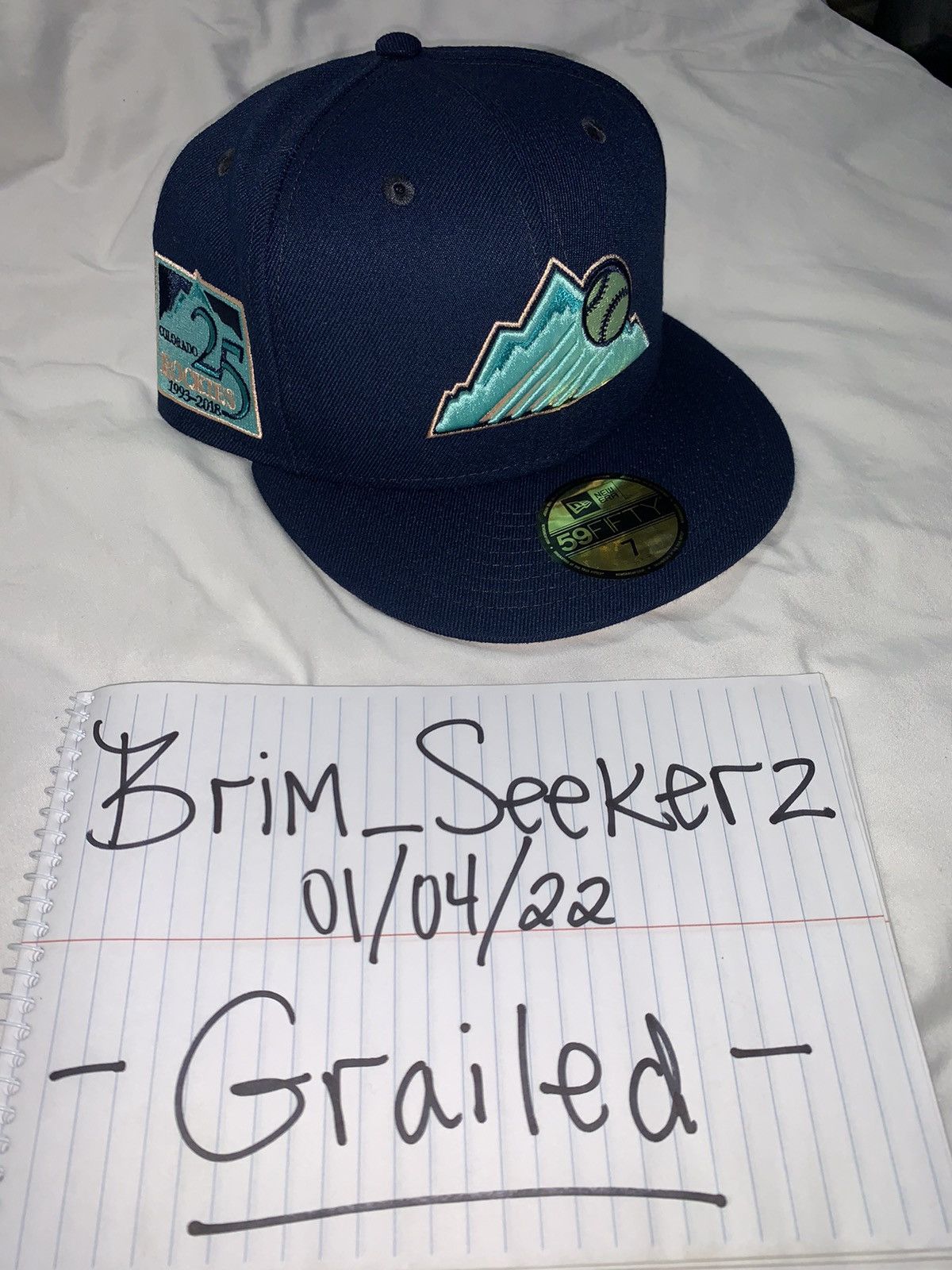 New Era Exclusive Colorado Rockies Fitted Peach Cobbler Blue Rockies Size ONE SIZE - 7 Thumbnail