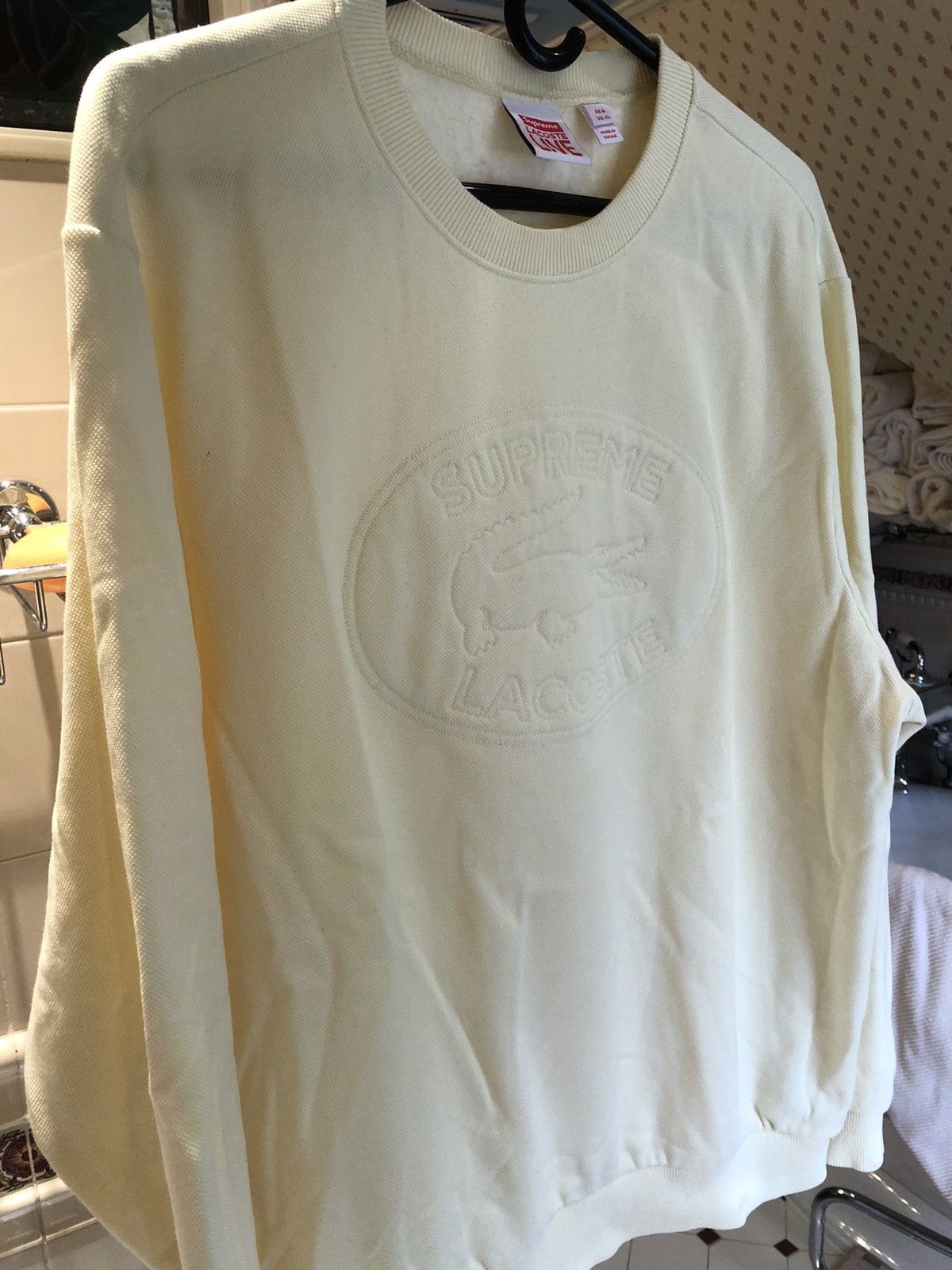 Lacoste × Supreme SS17 Supreme Lacoste Pique Crewneck Size US XL / EU 56 / 4 - 7 Thumbnail