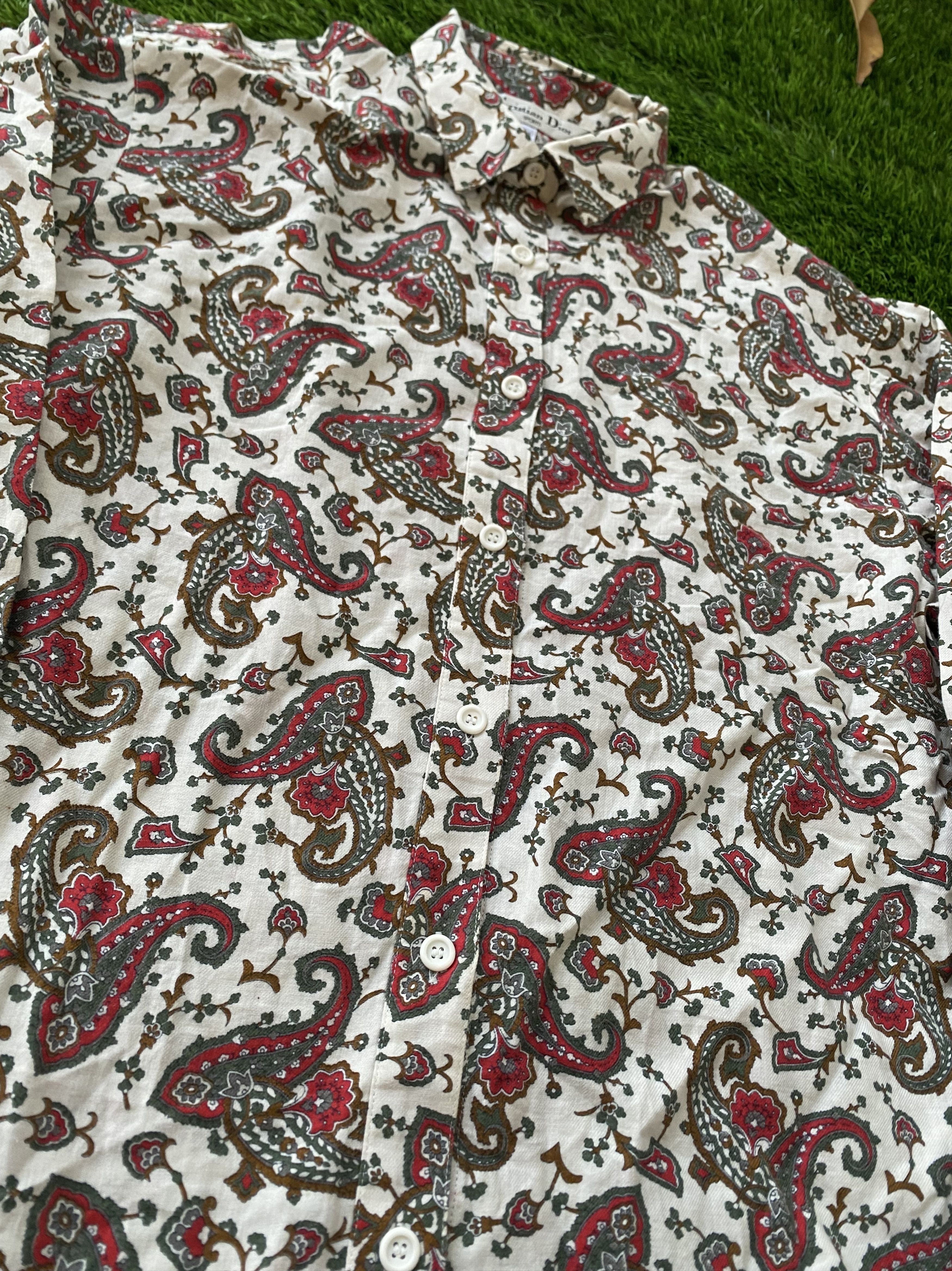 Christian Dior Monsieur Vintage 90s Christian Dior Paisley Longsleeve Shirts Size M / US 6-8 / IT 42-44 - 4 Thumbnail