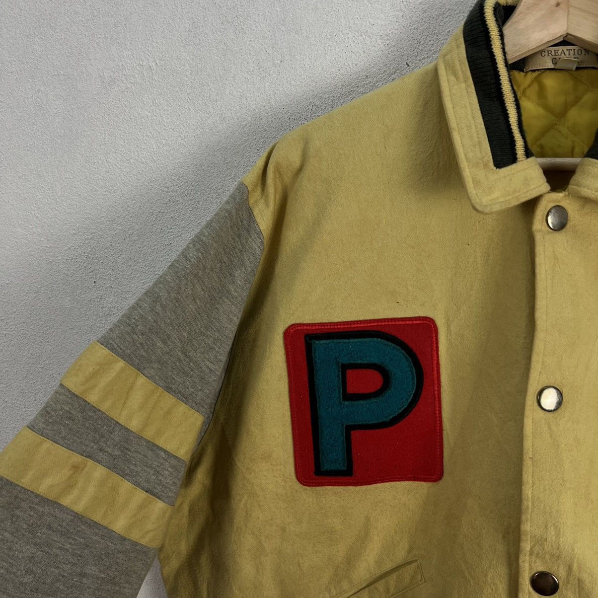 Japanese Brand VINTAGE VARSITY JACKET CREATION CUBE BIG LOGO Size US L / EU 52-54 / 3 - 5 Thumbnail