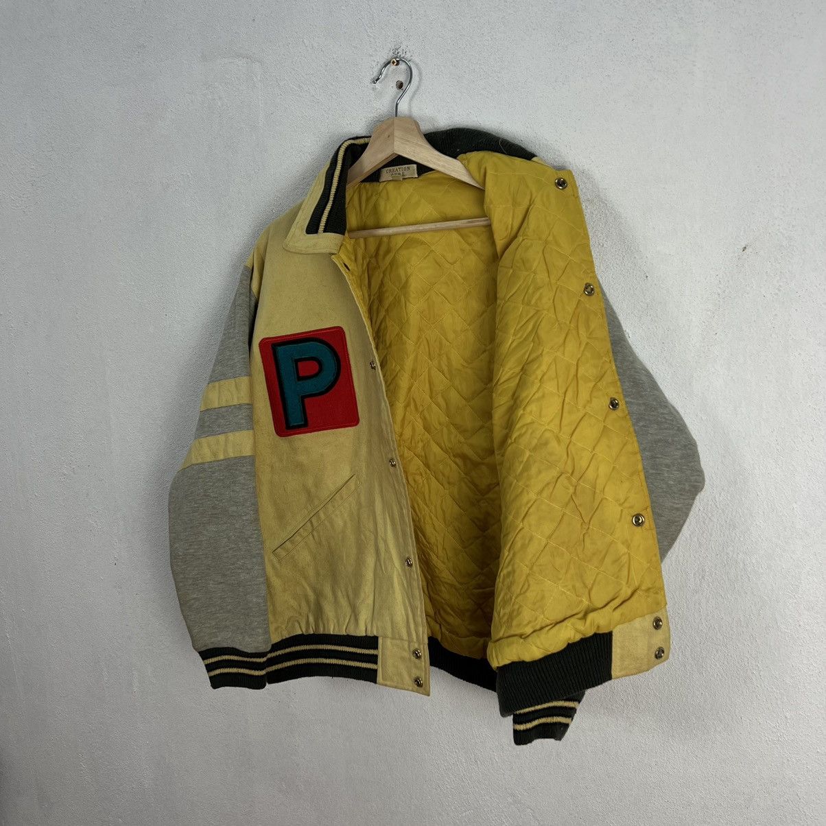 Japanese Brand VINTAGE VARSITY JACKET CREATION CUBE BIG LOGO Size US L / EU 52-54 / 3 - 10 Thumbnail