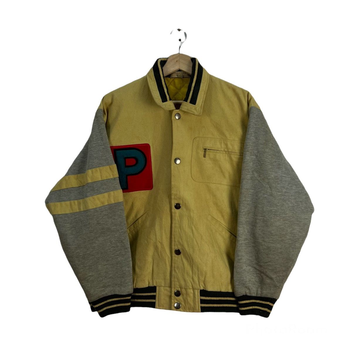 Japanese Brand VINTAGE VARSITY JACKET CREATION CUBE BIG LOGO Size US L / EU 52-54 / 3 - 1 Thumbnail