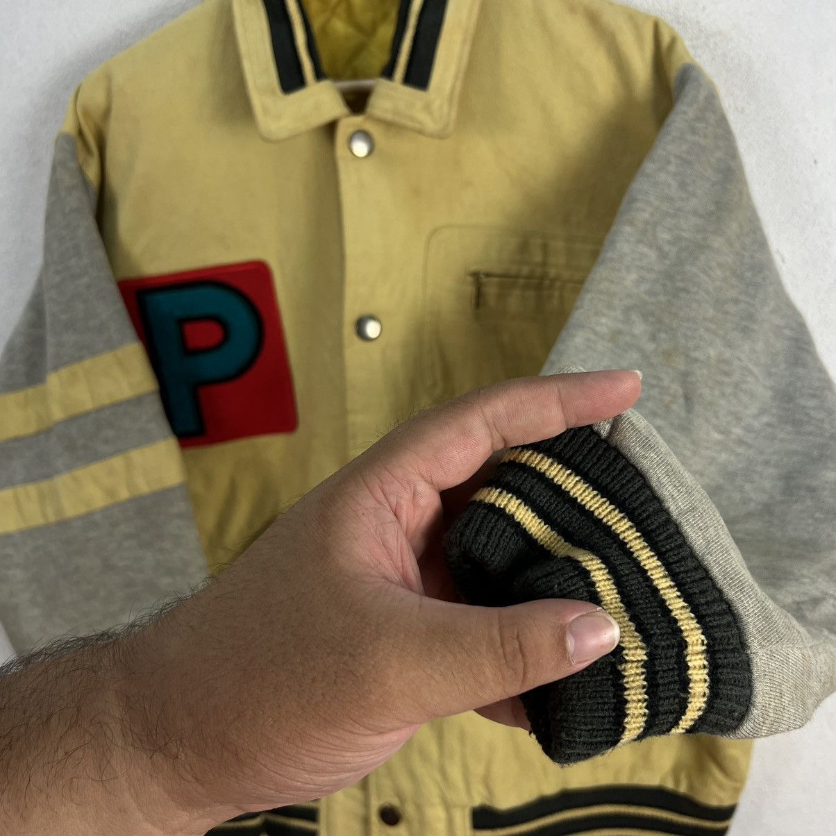 Japanese Brand VINTAGE VARSITY JACKET CREATION CUBE BIG LOGO Size US L / EU 52-54 / 3 - 6 Thumbnail