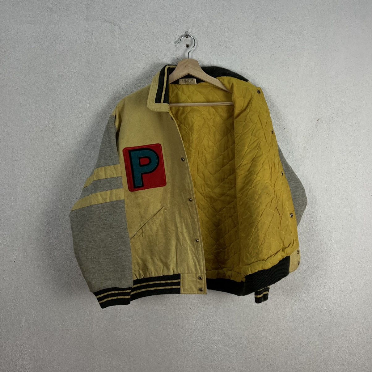 Japanese Brand VINTAGE VARSITY JACKET CREATION CUBE BIG LOGO Size US L / EU 52-54 / 3 - 9 Thumbnail