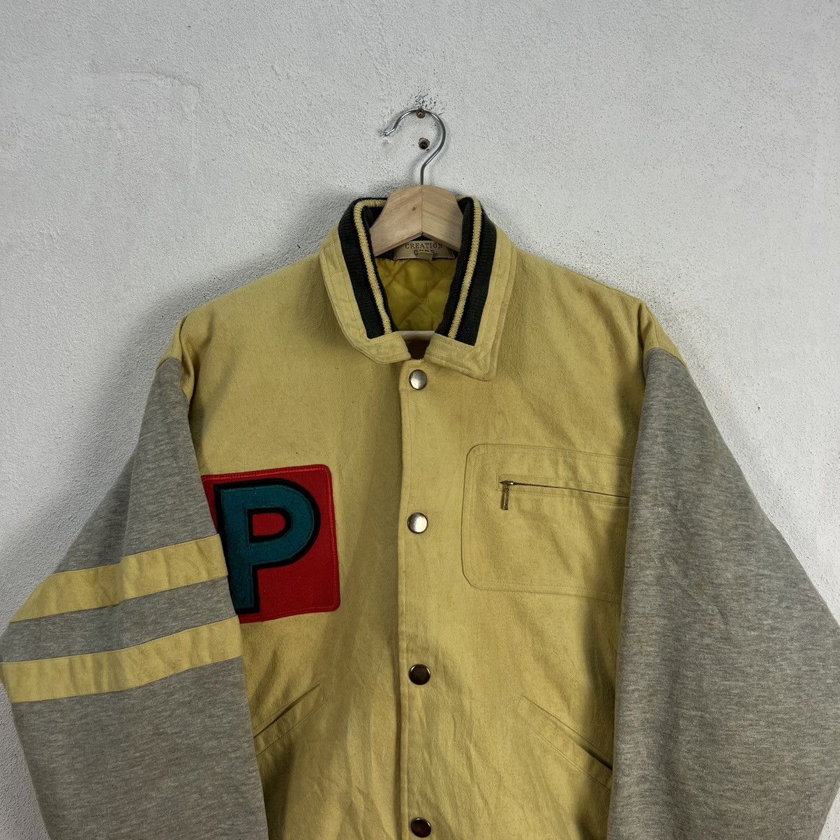 Japanese Brand VINTAGE VARSITY JACKET CREATION CUBE BIG LOGO Size US L / EU 52-54 / 3 - 2 Thumbnail