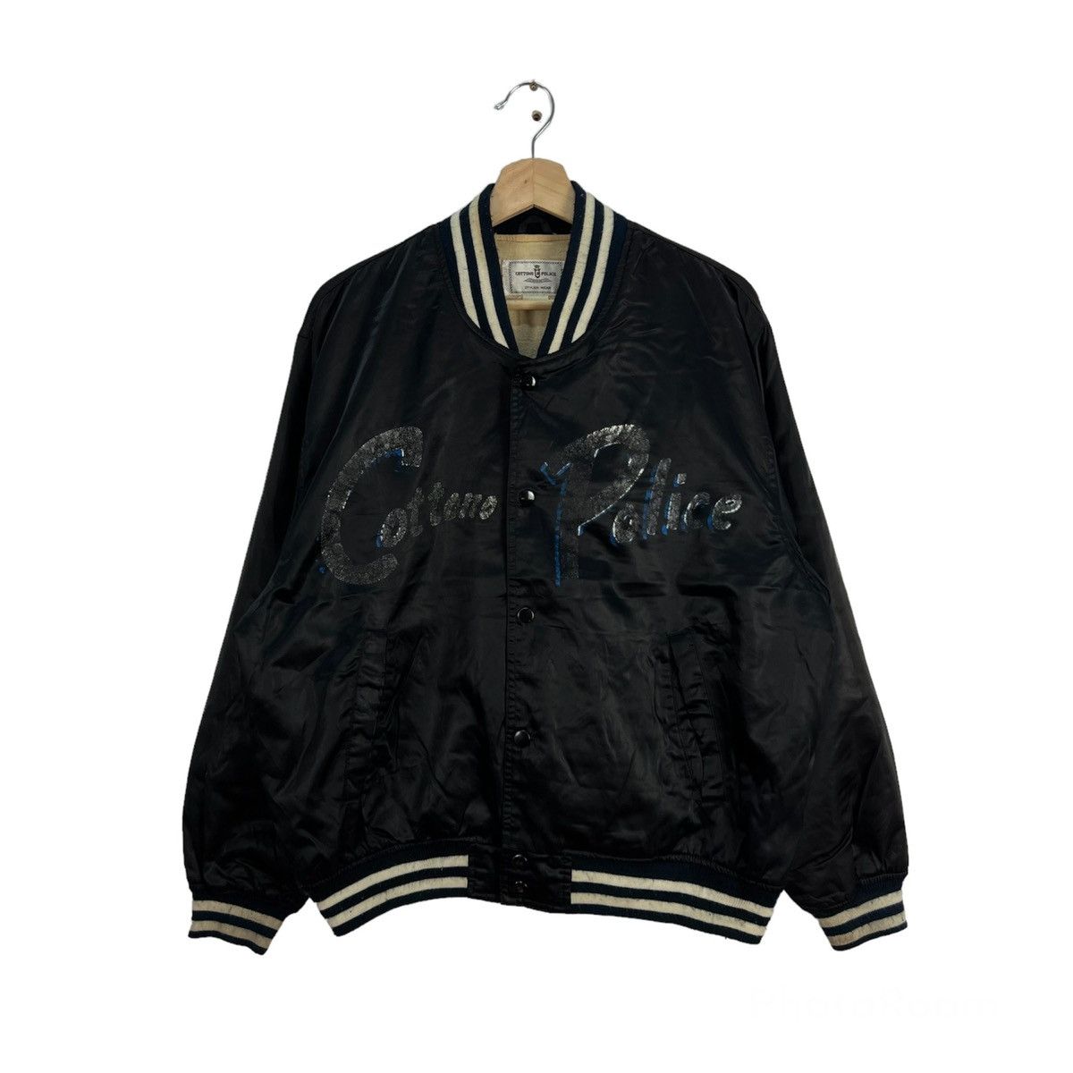 Japanese Brand VINTAGE BOMBER JACKET SATIN COTTONG POLICE BIG LOGO Size US L / EU 52-54 / 3 - 1 Thumbnail