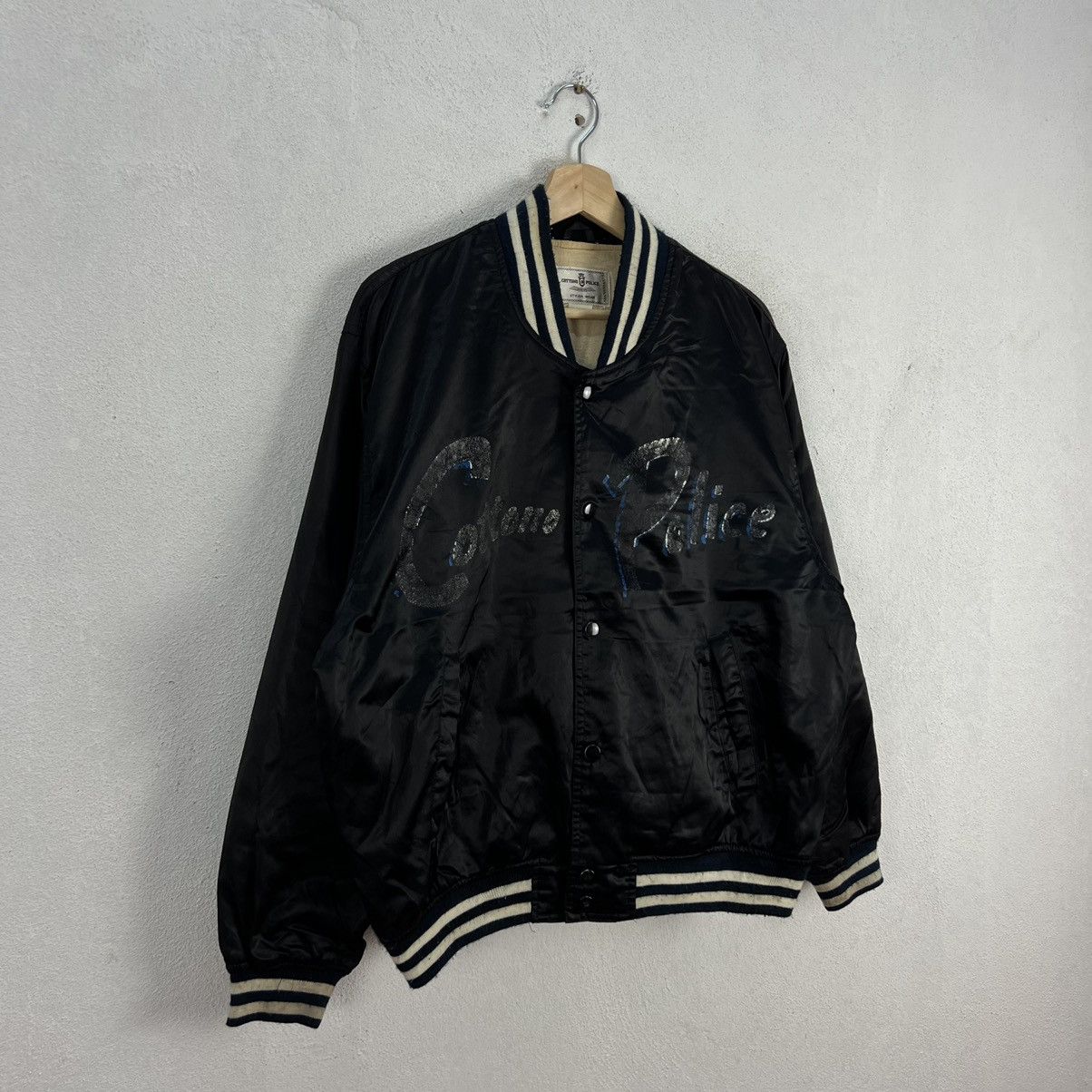 Japanese Brand VINTAGE BOMBER JACKET SATIN COTTONG POLICE BIG LOGO Size US L / EU 52-54 / 3 - 2 Thumbnail