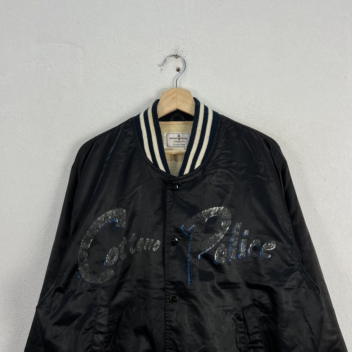 Japanese Brand VINTAGE BOMBER JACKET SATIN COTTONG POLICE BIG LOGO Size US L / EU 52-54 / 3 - 3 Thumbnail
