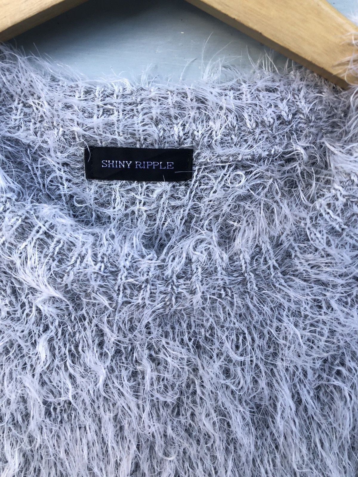 Hysteric Glamour × Issey Miyake Fuzzy Mohair Shiny Ripple Shag Shaggy Knitwear Size US L / EU 52-54 / 3 - 6 Thumbnail