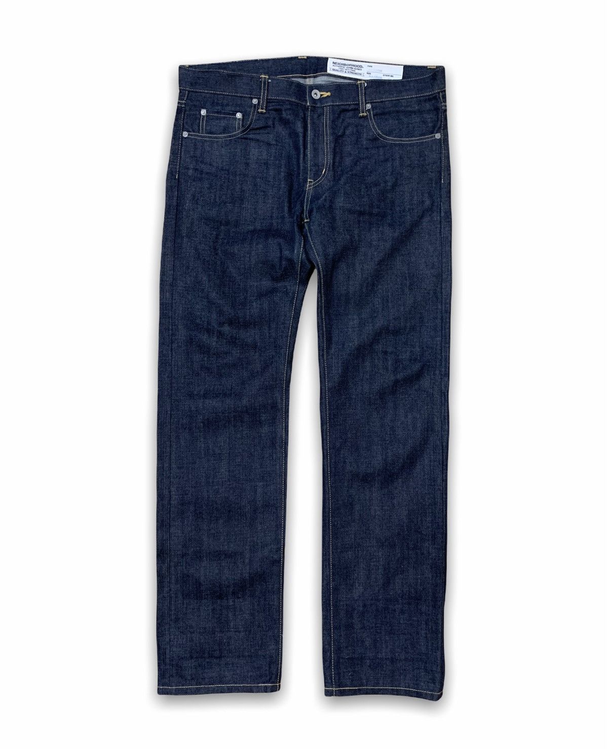 image of Nbhd Neighborhood Selvedge Rigid Narrow 14Oz in Blue, Men's (Size 38)