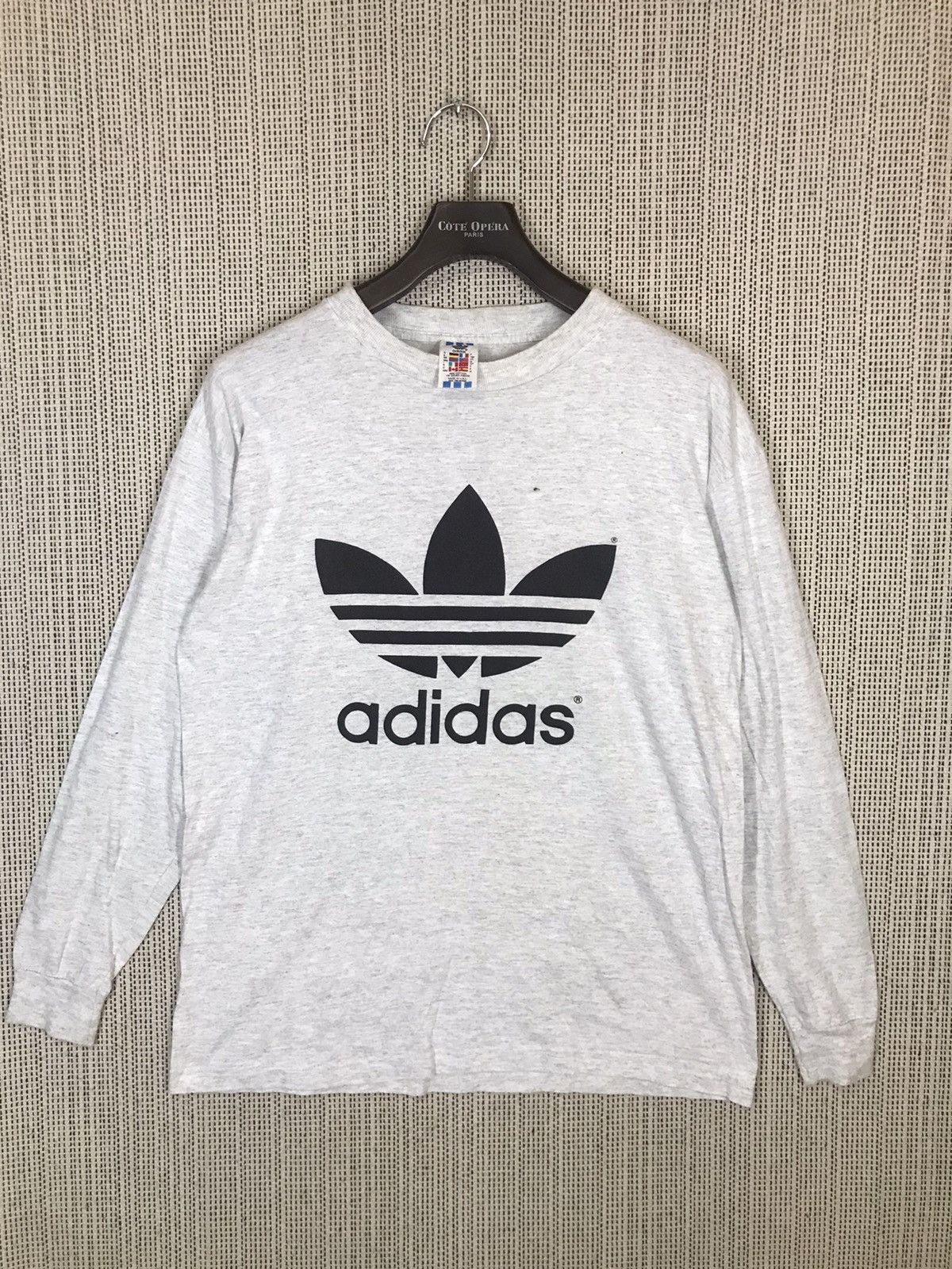 Adidas × Vintage ‼️MADE IN USA VINTAGE 90s ADIDAS TROFEIL BIGLOGO LONGSLEEVE‼️ Size US M / EU 48-50 / 2 - 1 Thumbnail