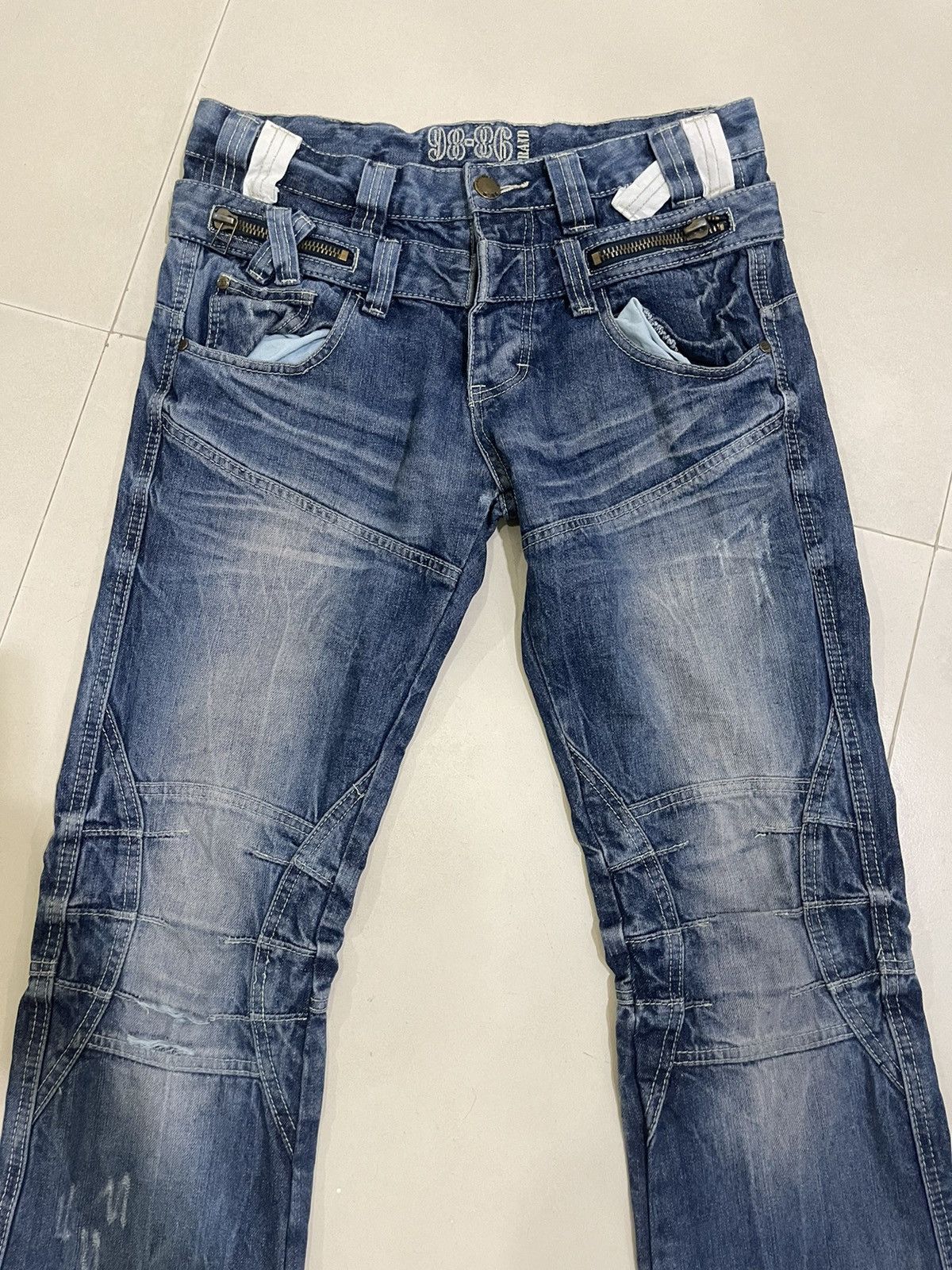 If Six Was Nine Vintage Double Waist Jeans Skinny Distressed Fashion Size US 33 - 2 Thumbnail