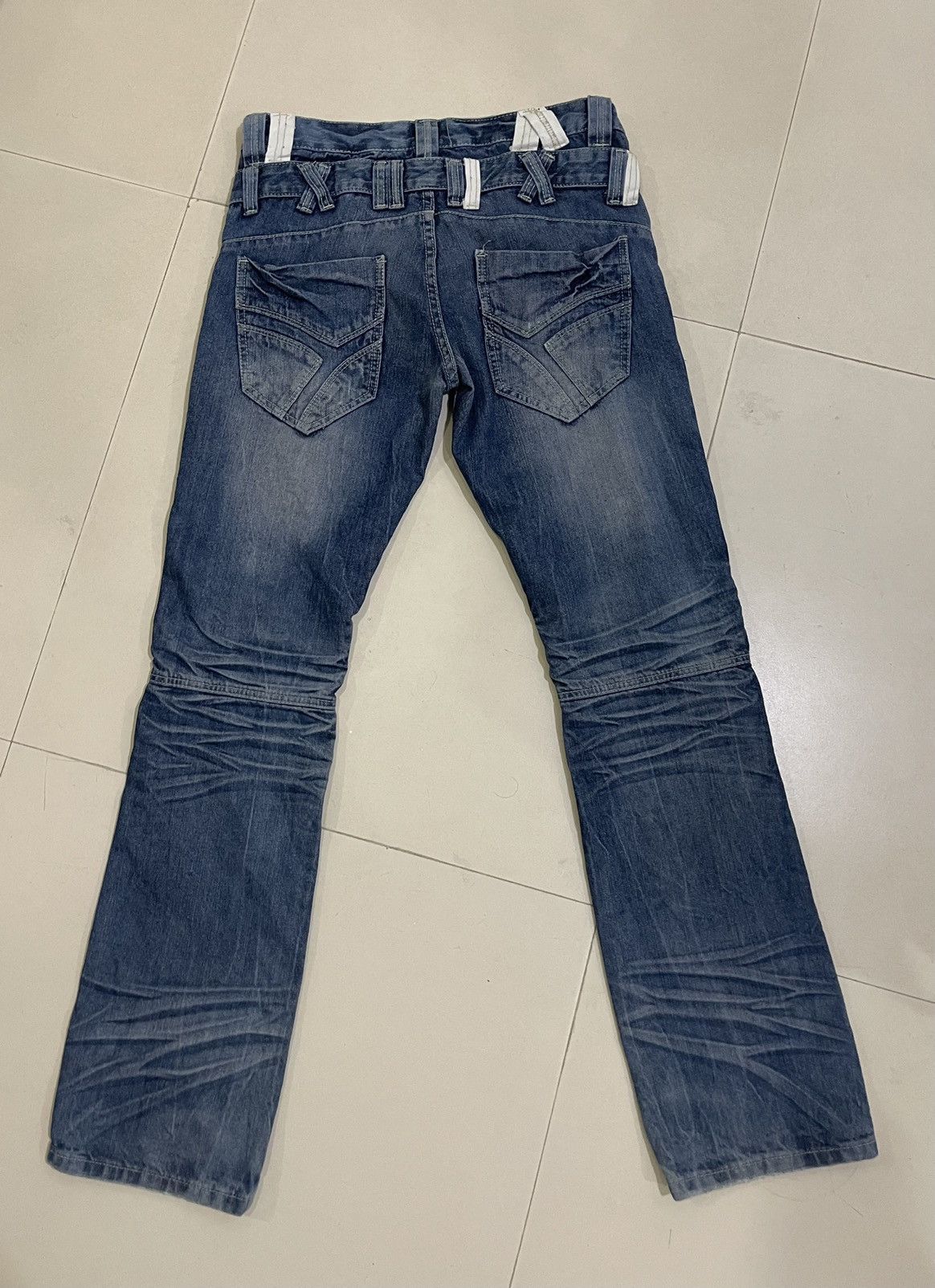 If Six Was Nine Vintage Double Waist Jeans Skinny Distressed Fashion Size US 33 - 3 Thumbnail