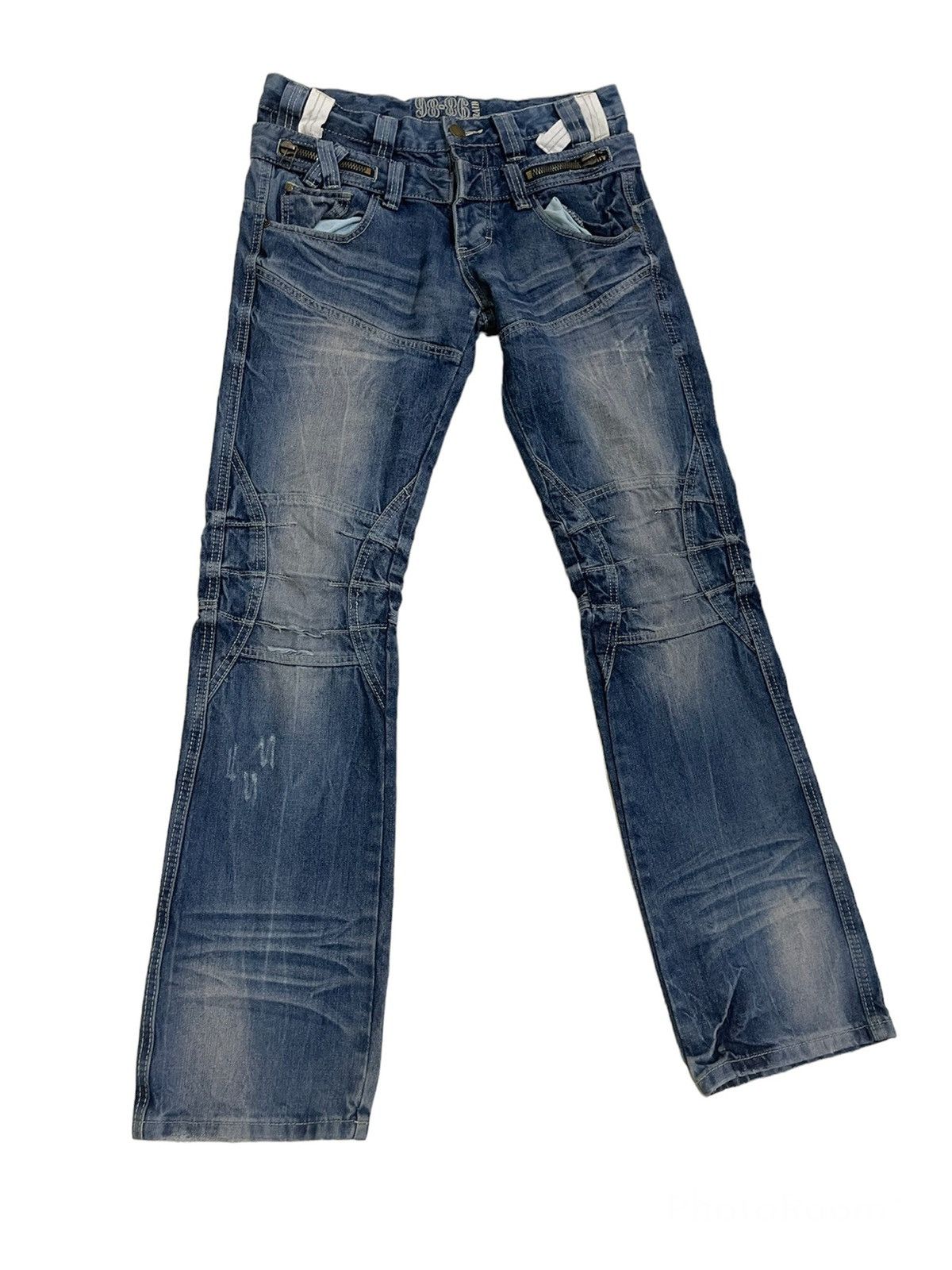 If Six Was Nine Vintage Double Waist Jeans Skinny Distressed Fashion Size US 33 - 1 Thumbnail