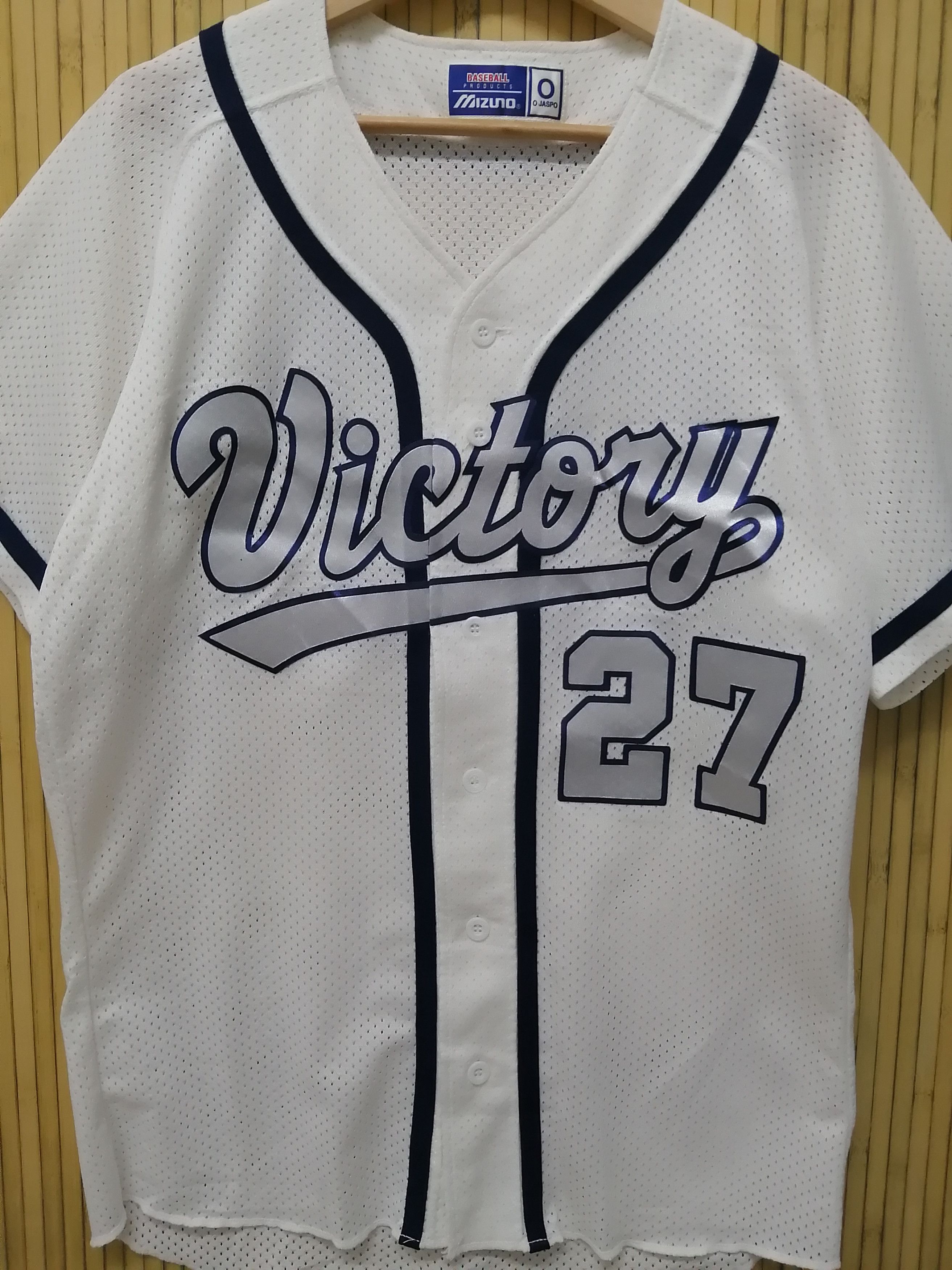 Japanese Brand Vintage MIZUNO #27 Victory Baseball Jersey Size US L / EU 52-54 / 3 - 6 Thumbnail