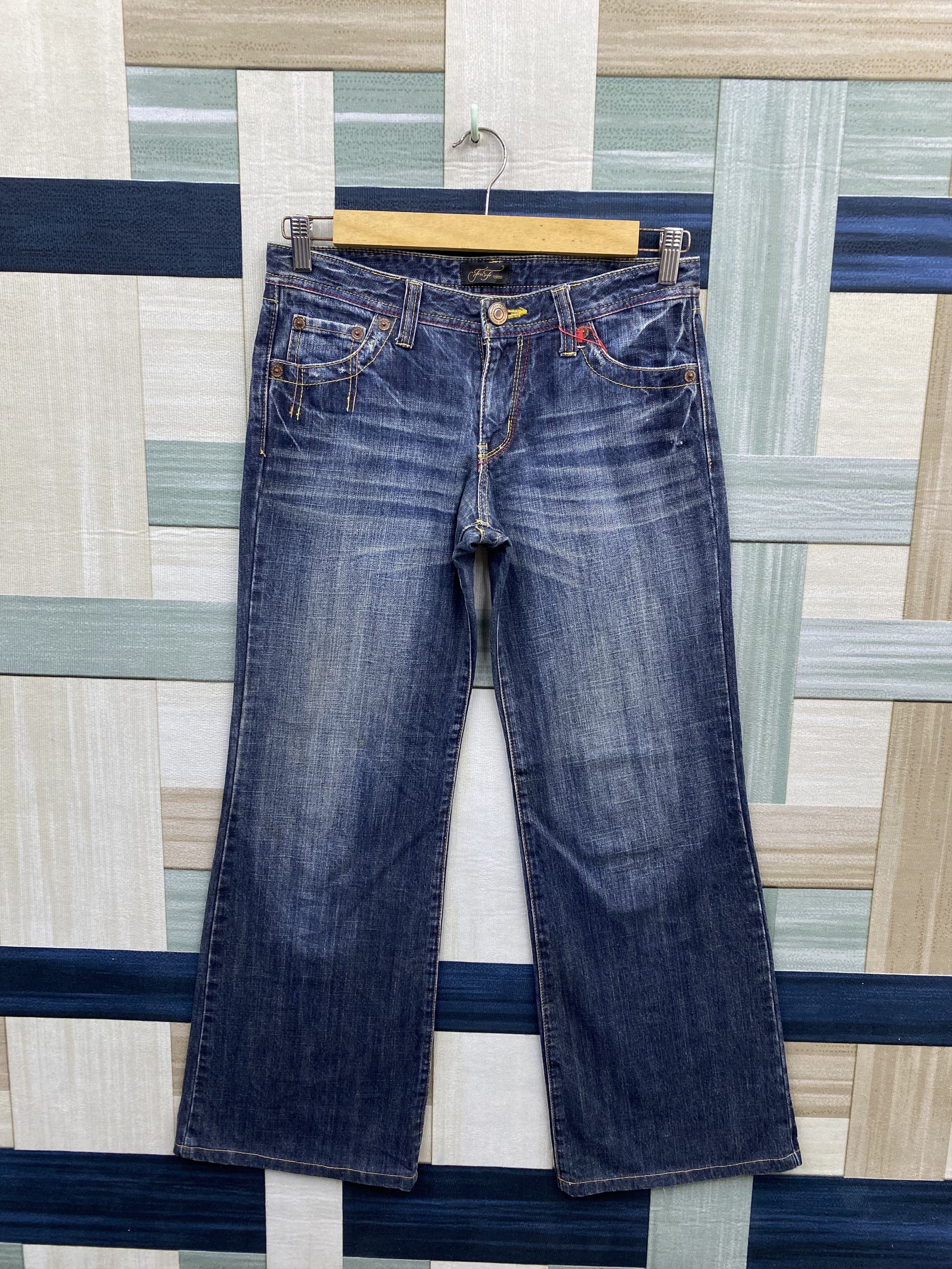 image of F To F Wide Leg Denim Jean in Blue Denim, Women's (Size 31)