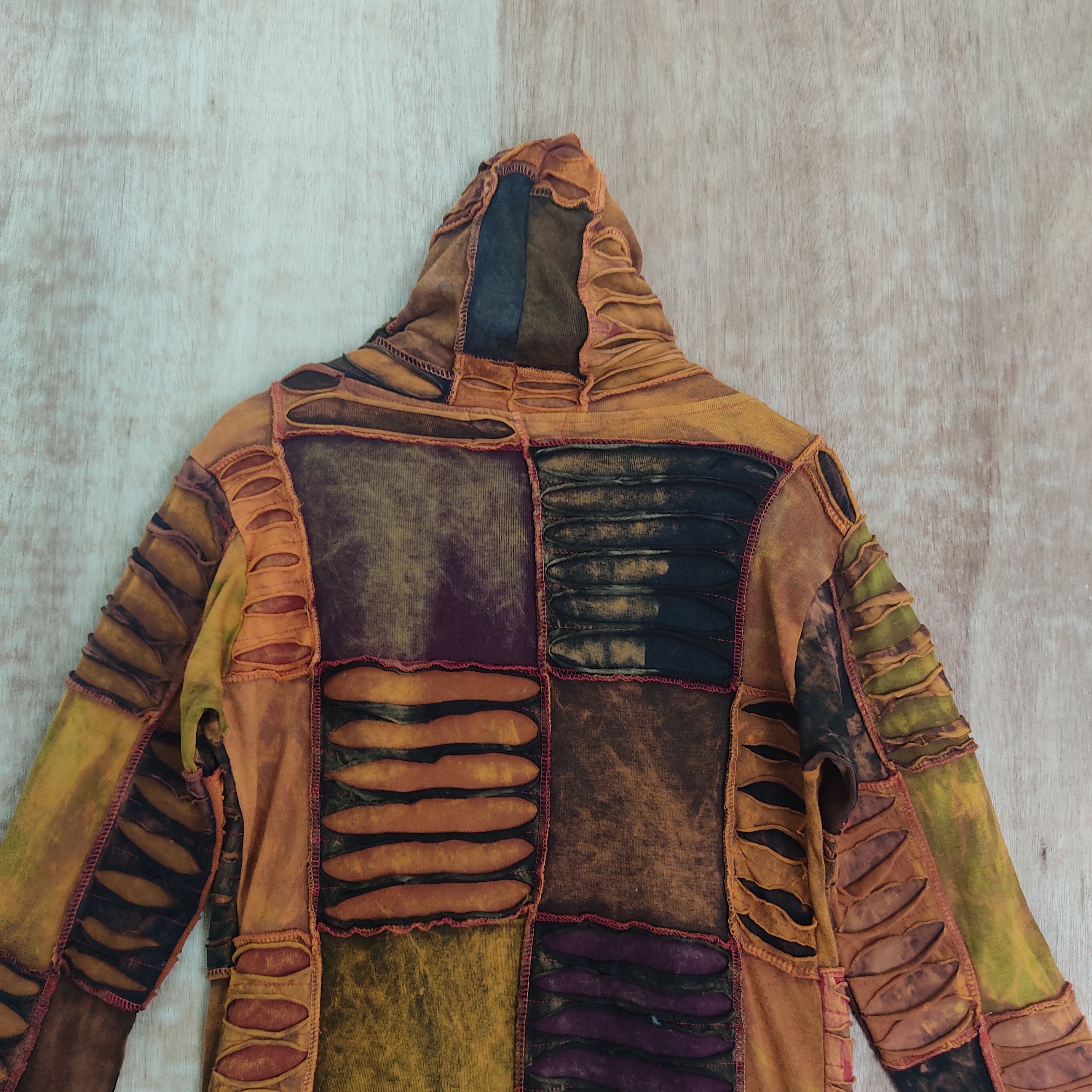 Other Very Rare Patchwork Distressed Colourful Tie Dye Hoodie Size US S / EU 44-46 / 1 - 11 Thumbnail
