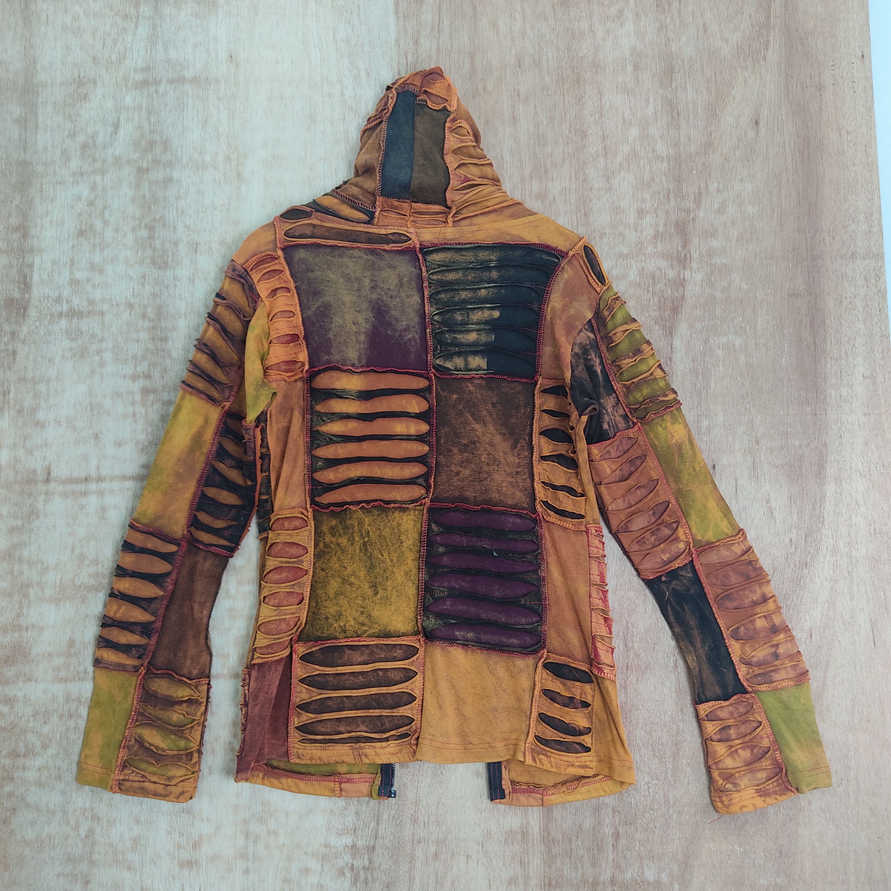 Other Very Rare Patchwork Distressed Colourful Tie Dye Hoodie Size US S / EU 44-46 / 1 - 2 Thumbnail