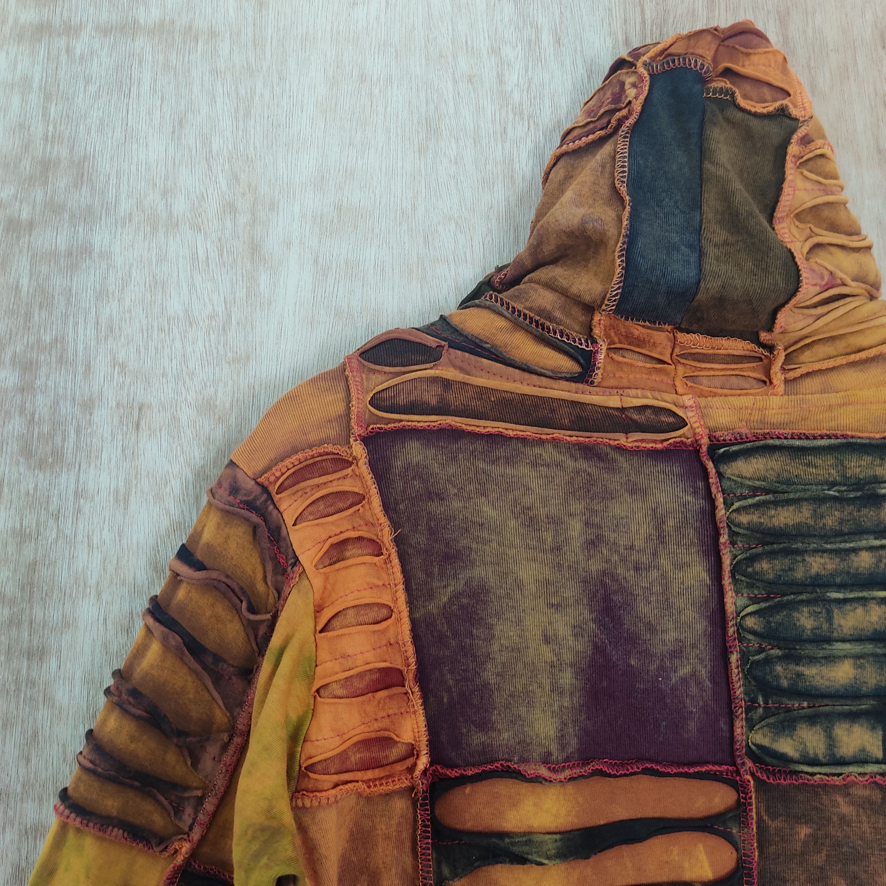Other Very Rare Patchwork Distressed Colourful Tie Dye Hoodie Size US S / EU 44-46 / 1 - 13 Thumbnail