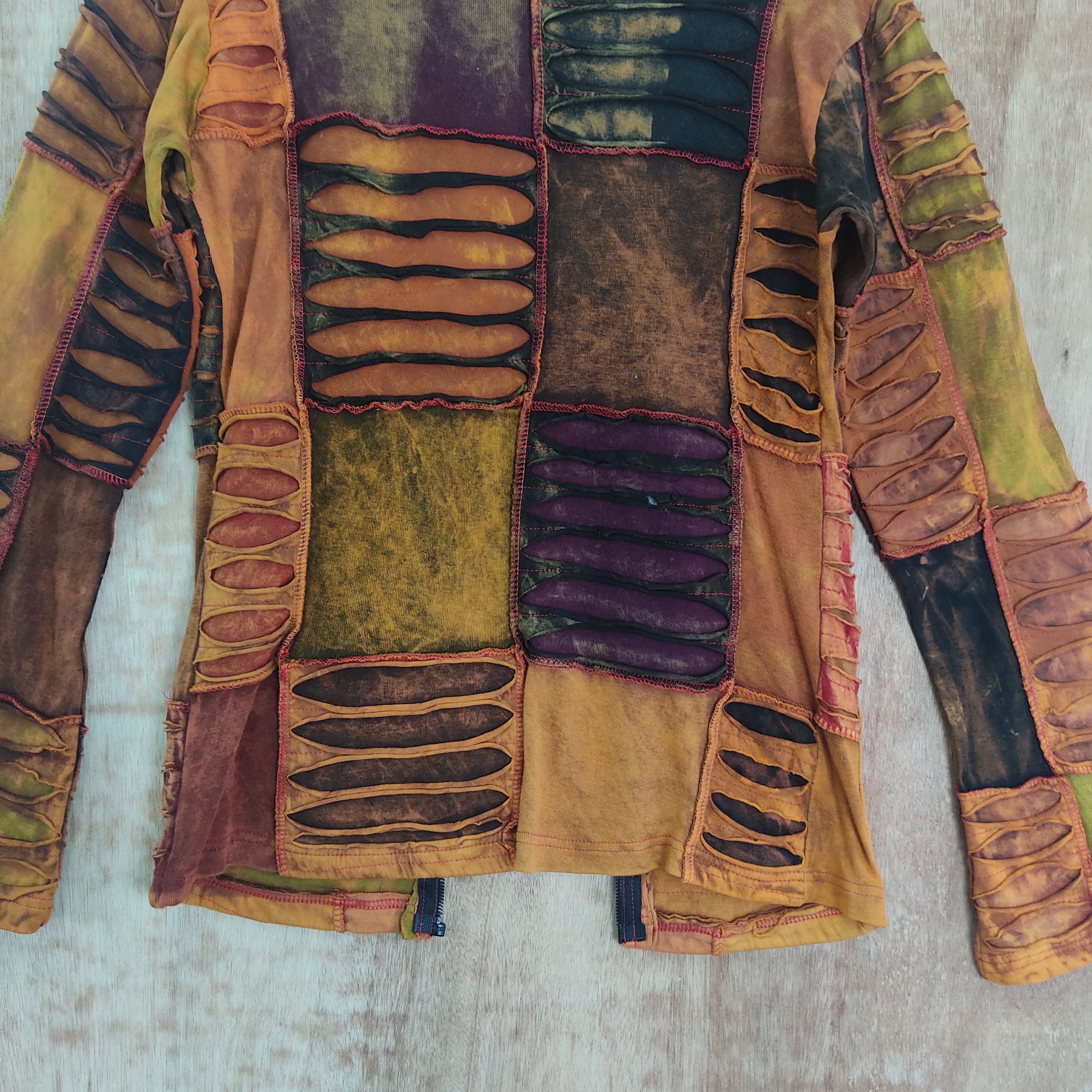 Other Very Rare Patchwork Distressed Colourful Tie Dye Hoodie Size US S / EU 44-46 / 1 - 12 Thumbnail