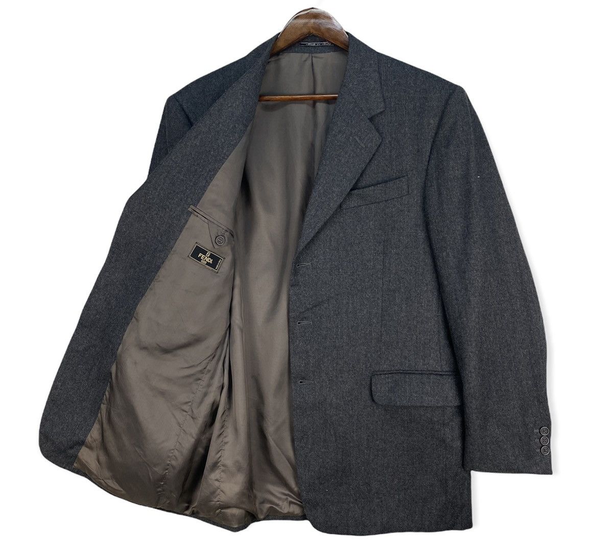 Fendi Fendi Men’s Grey Wool Blazer Size US L / EU 52-54 / 3 - 1 Thumbnail