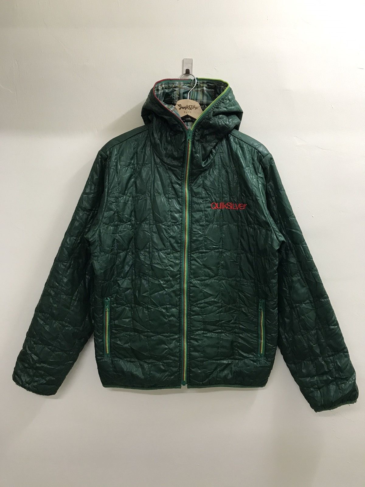 Japanese Brand × Quiksilver × Vintage Vintage Quiksilver Puffer Jacket Hoodie Bob Marley Style Size US M / EU 48-50 / 2 - 5 Thumbnail