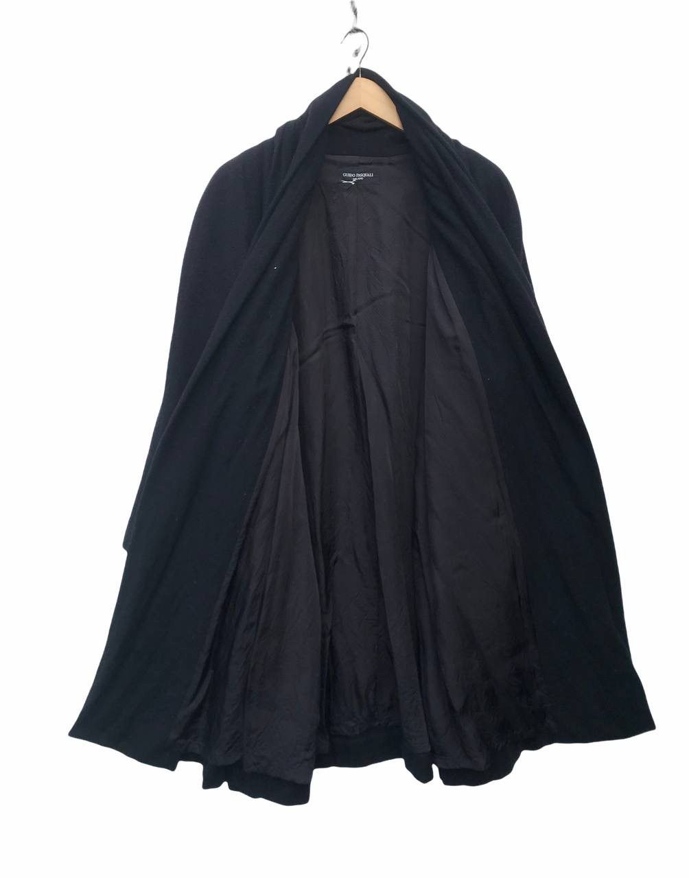 image of Designer Guido Pasquali Milano Black Cape Coat, Men's (Size Large)