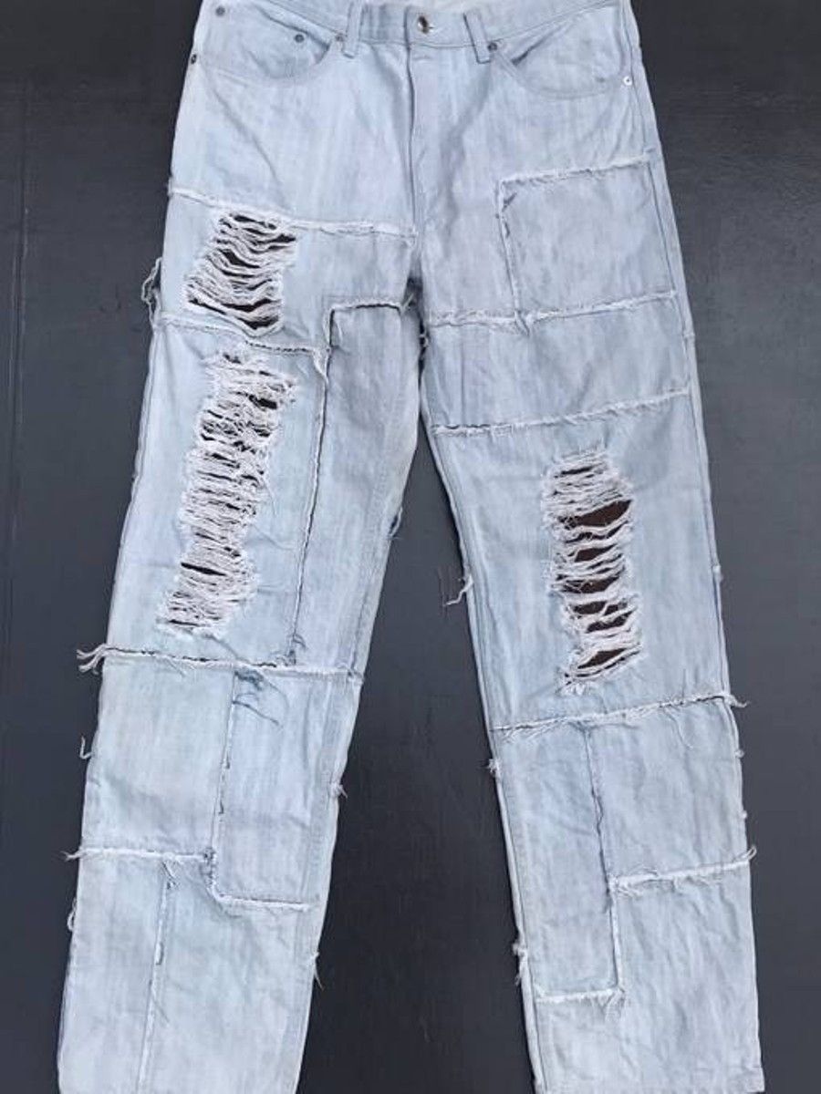 image of Nexus Vii Nexus Seven Distressed Destroyed Denim Pants in White, Men's (Size 34)