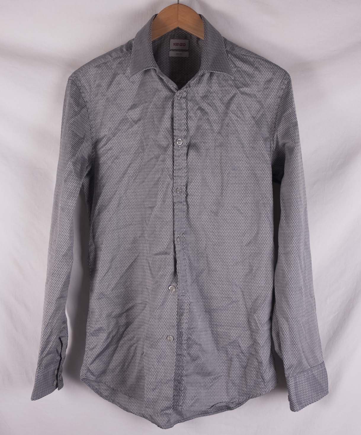 Kenzo ** Kenzo Shirt Gray Slim Fit Size 15/38 Size 38R - 5 Thumbnail