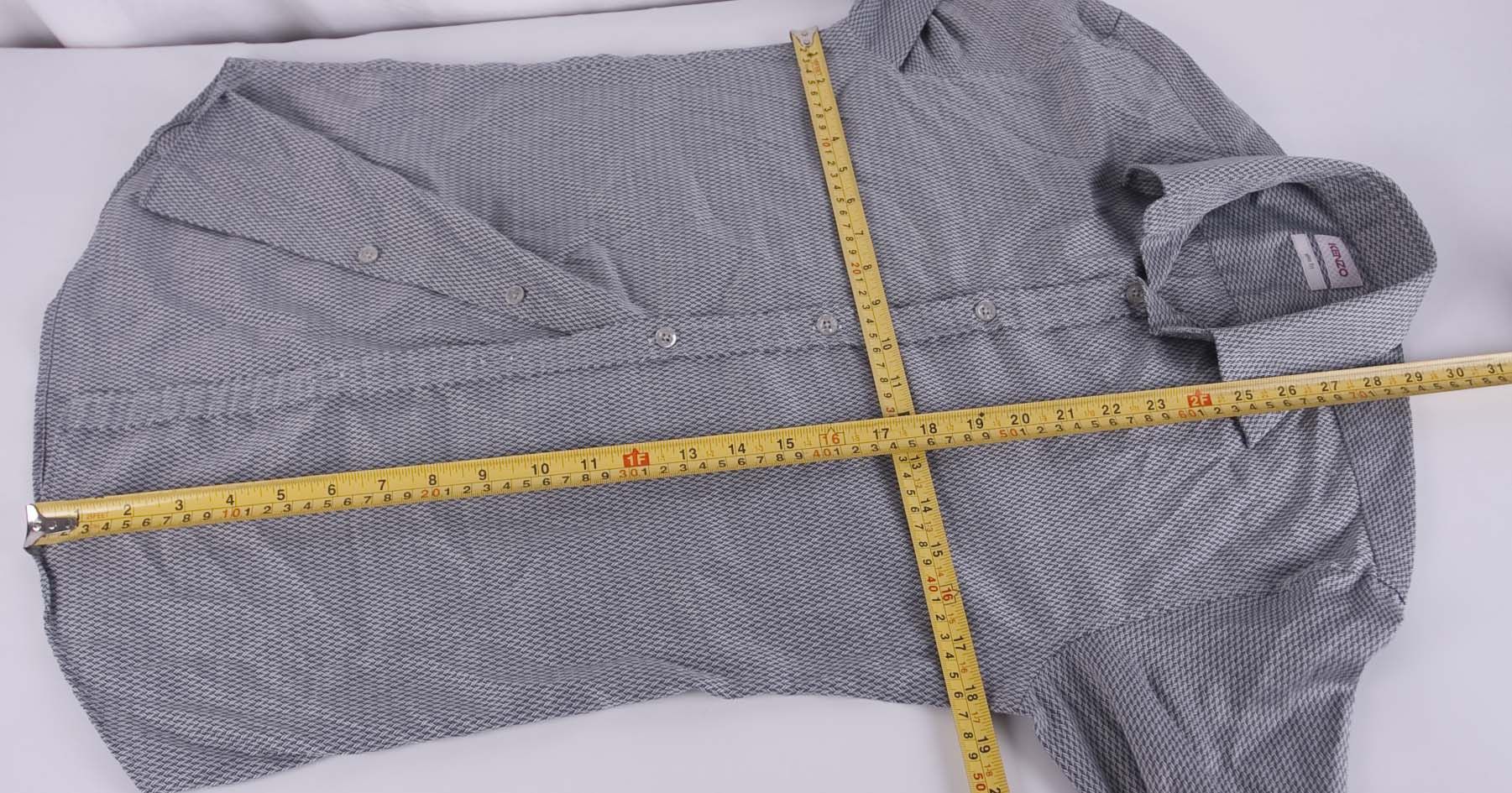 Kenzo ** Kenzo Shirt Gray Slim Fit Size 15/38 Size 38R - 3 Thumbnail