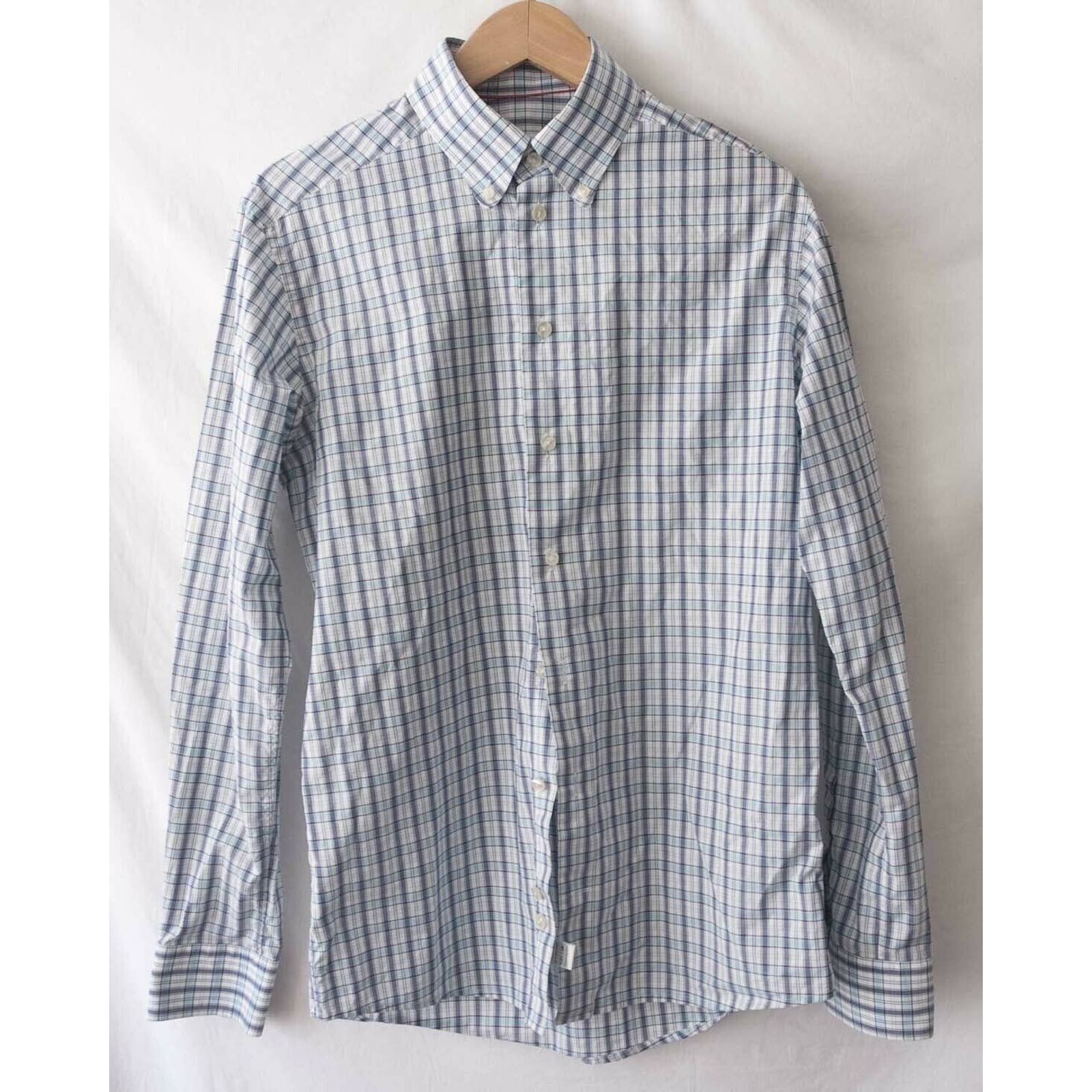 Eton Eton Shirt Blue Plaid Slim Size 15.75/ 40 Size 40R - 5 Thumbnail