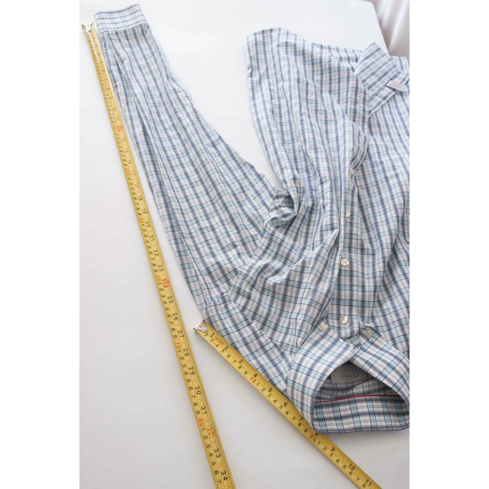 Eton Eton Shirt Blue Plaid Slim Size 15.75/ 40 Size 40R - 2 Thumbnail