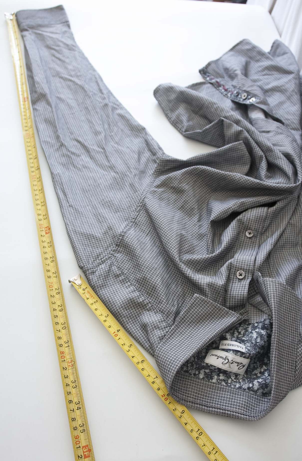 Robert Graham * Robert Graham X Shirt Gray Tailored Fit Size 17.5 /44 Size 44R - 6 Thumbnail