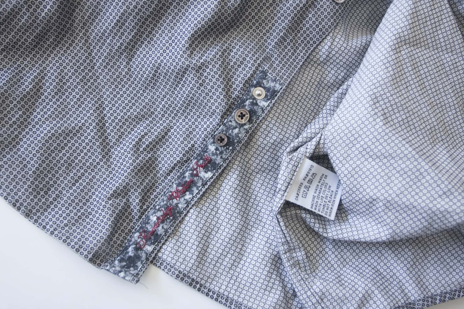 Robert Graham * Robert Graham X Shirt Gray Tailored Fit Size 17.5 /44 Size 44R - 4 Thumbnail