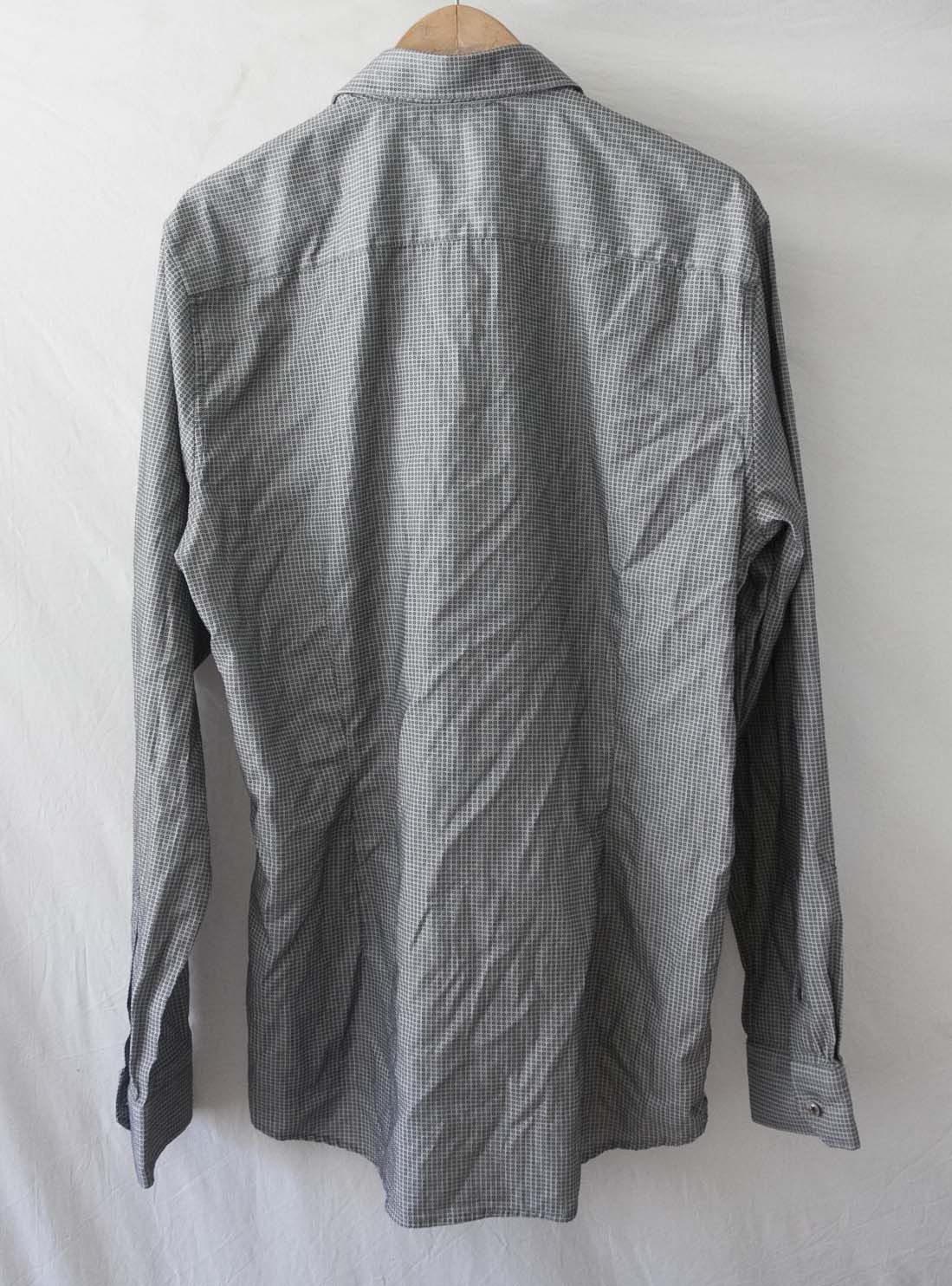 Robert Graham * Robert Graham X Shirt Gray Tailored Fit Size 17.5 /44 Size 44R - 7 Thumbnail