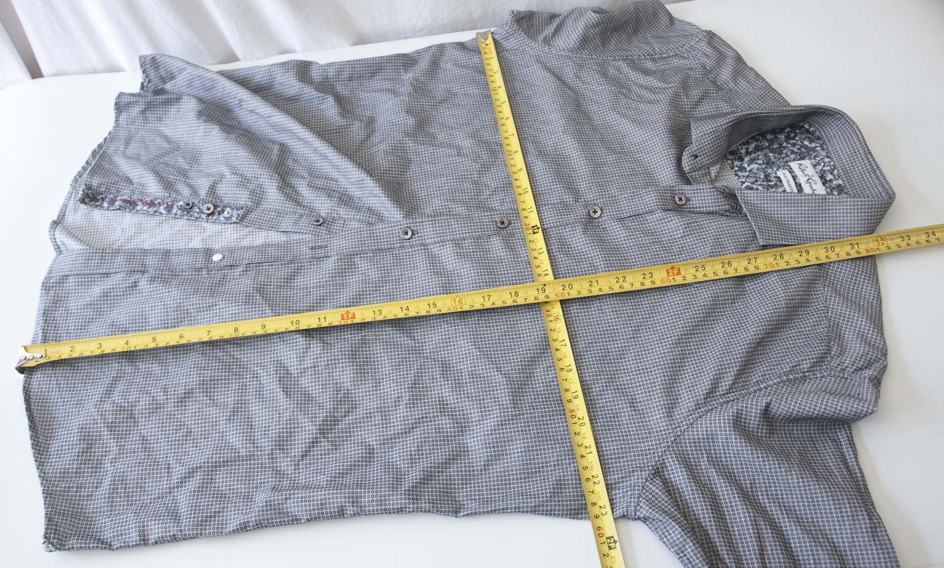 Robert Graham * Robert Graham X Shirt Gray Tailored Fit Size 17.5 /44 Size 44R - 5 Thumbnail