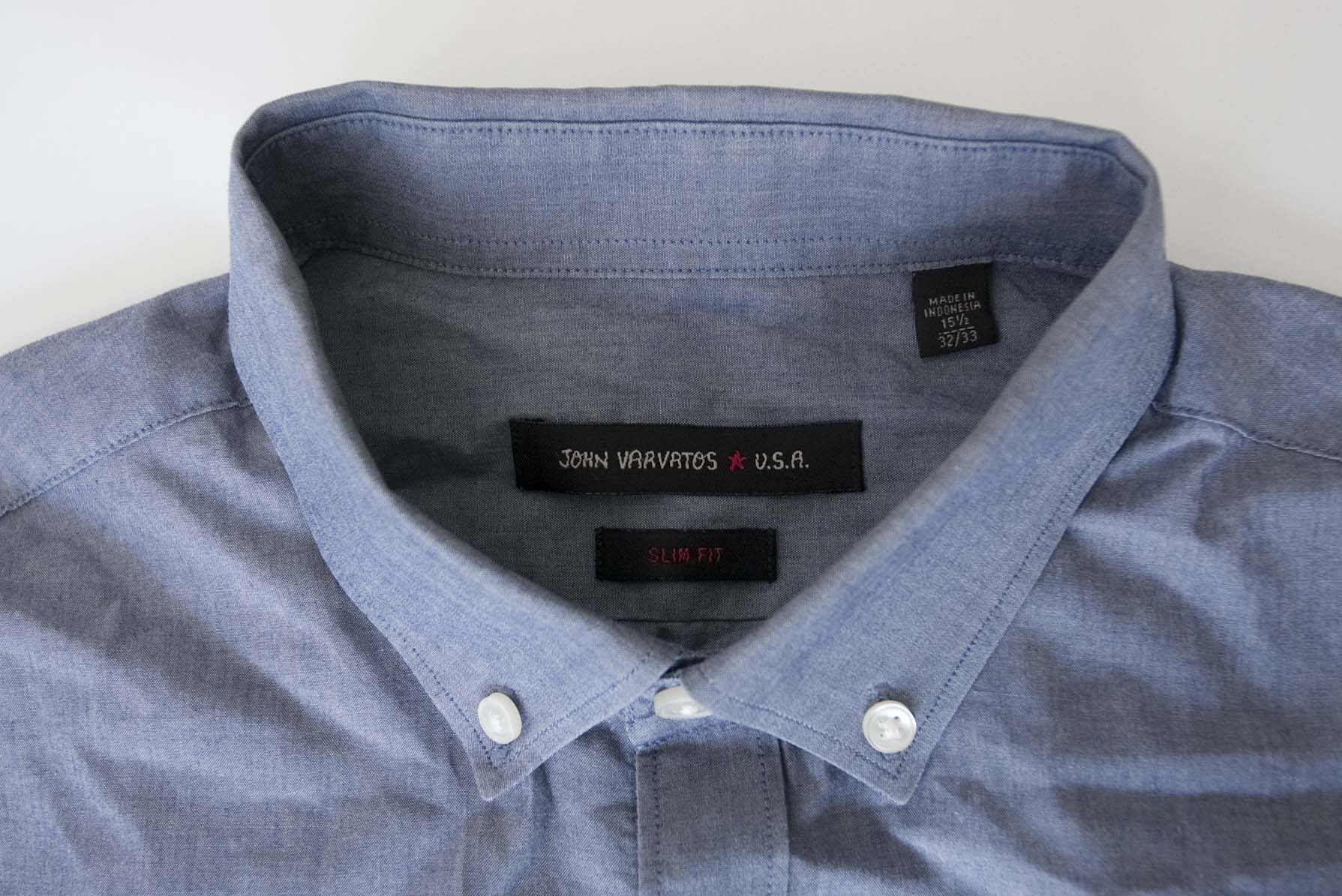 John Varvatos John Varvatos Shirt Blue Slim Fit Size 15.5 Size 38R - 3 Thumbnail