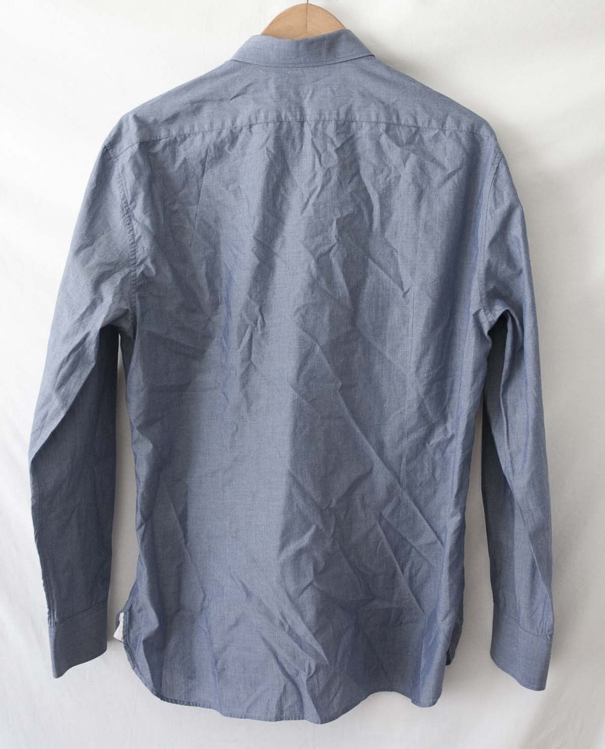 John Varvatos John Varvatos Shirt Blue Slim Fit Size 15.5 Size 38R - 7 Thumbnail
