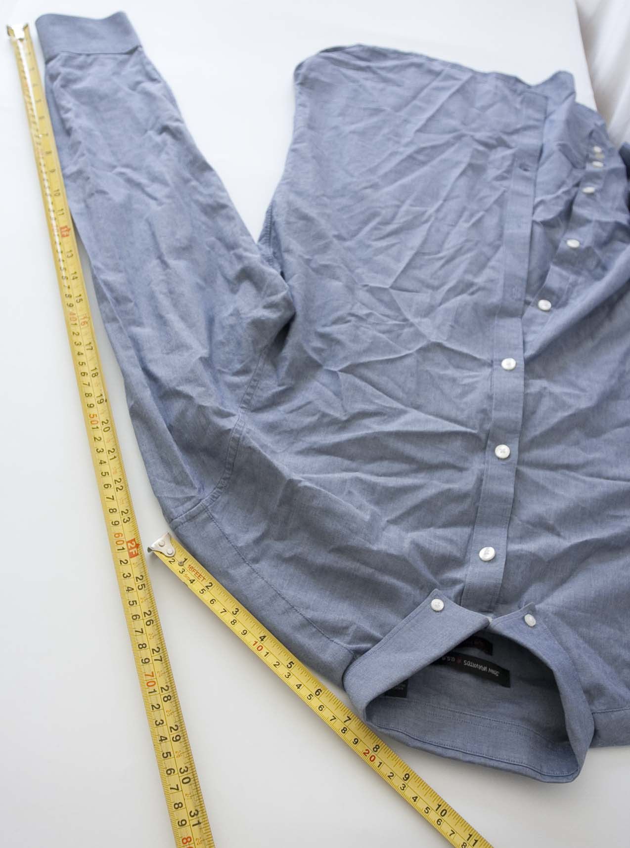 John Varvatos John Varvatos Shirt Blue Slim Fit Size 15.5 Size 38R - 5 Thumbnail