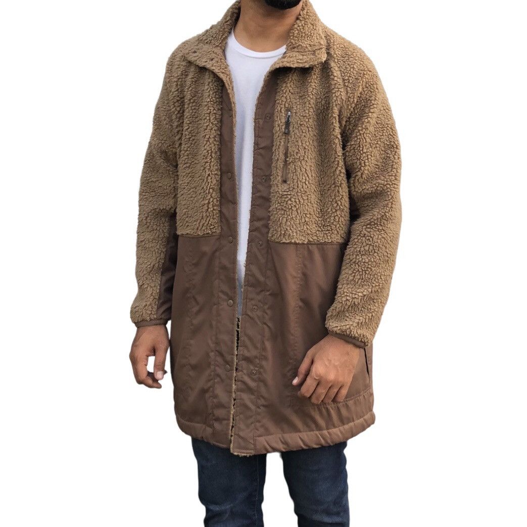 Japanese Brand FieldCore Fleece Botton Snap Long Coat / Jacket Size US L / EU 52-54 / 3 - 3 Thumbnail