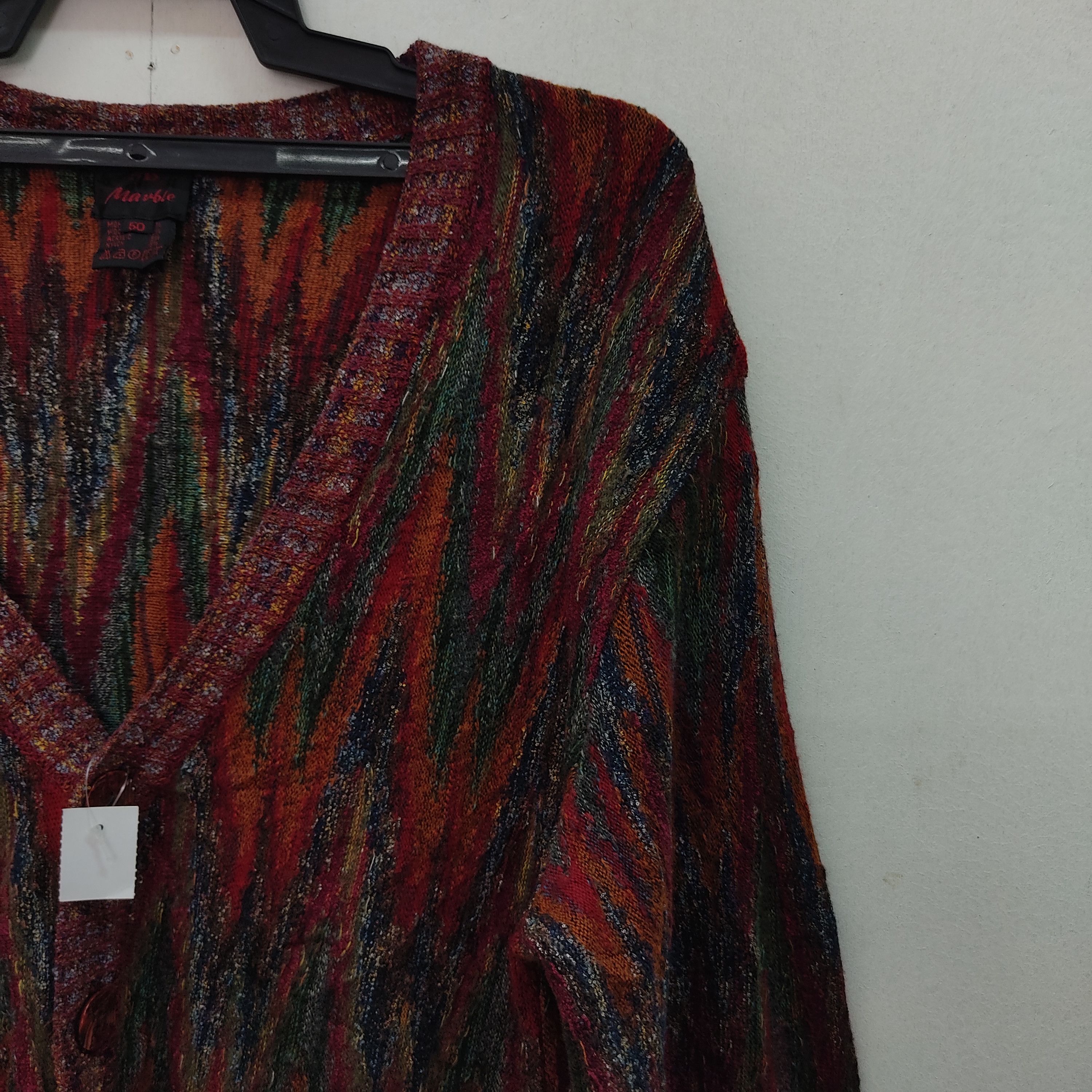 Japanese Brand Mb Marbel Colourfull Cardigan Knitwear Size US M / EU 48-50 / 2 - 6 Thumbnail