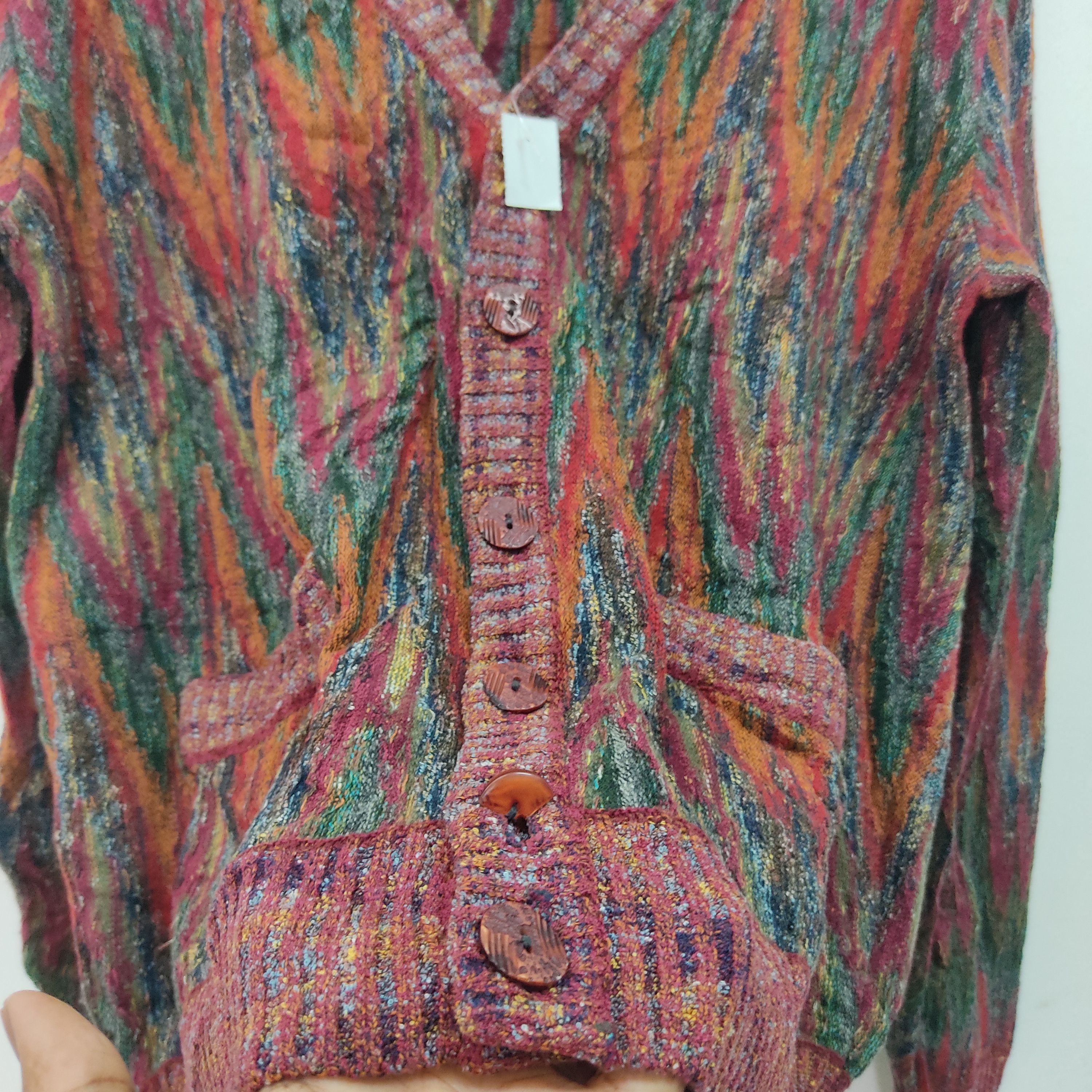 Japanese Brand Mb Marbel Colourfull Cardigan Knitwear Size US M / EU 48-50 / 2 - 10 Thumbnail