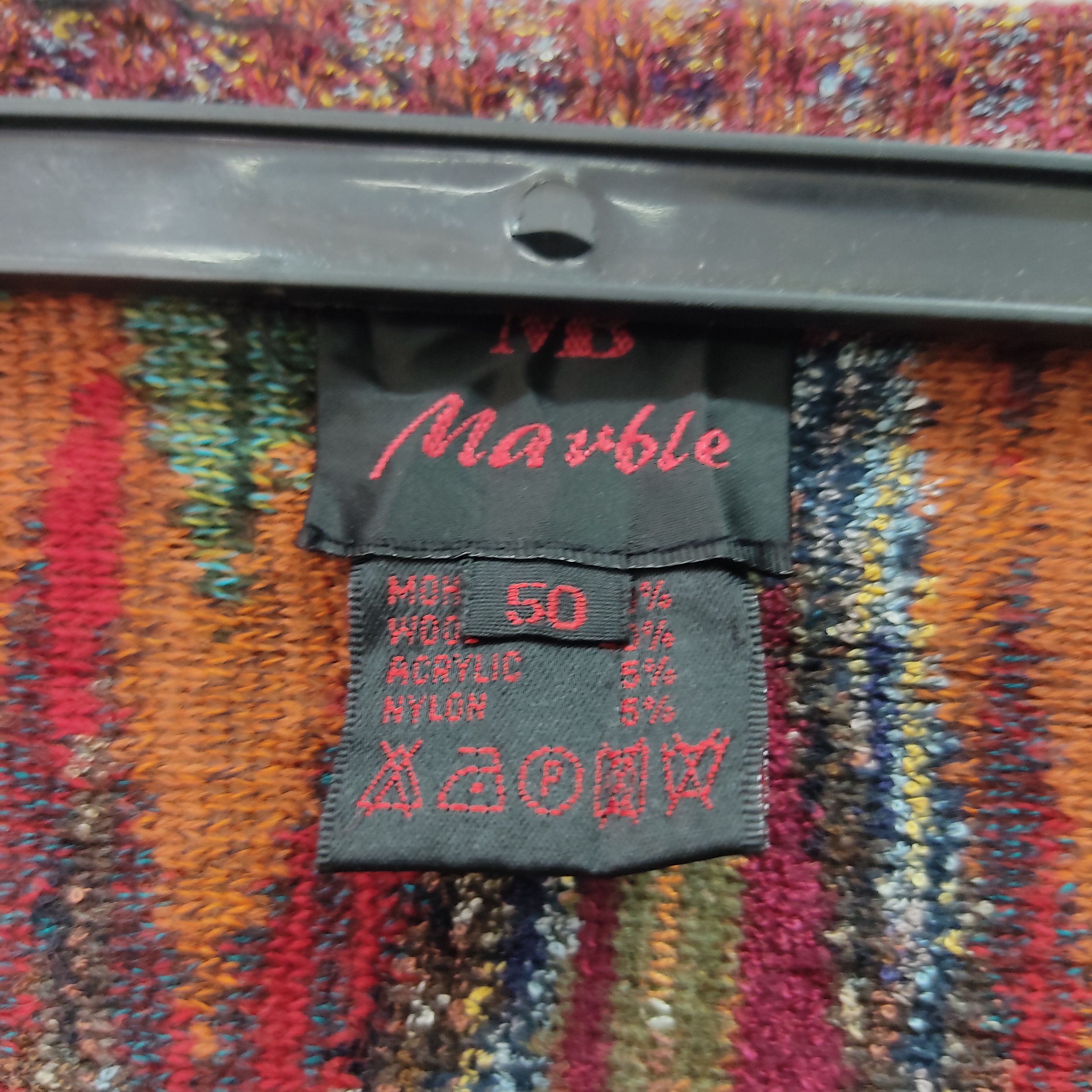 Japanese Brand Mb Marbel Colourfull Cardigan Knitwear Size US M / EU 48-50 / 2 - 9 Thumbnail