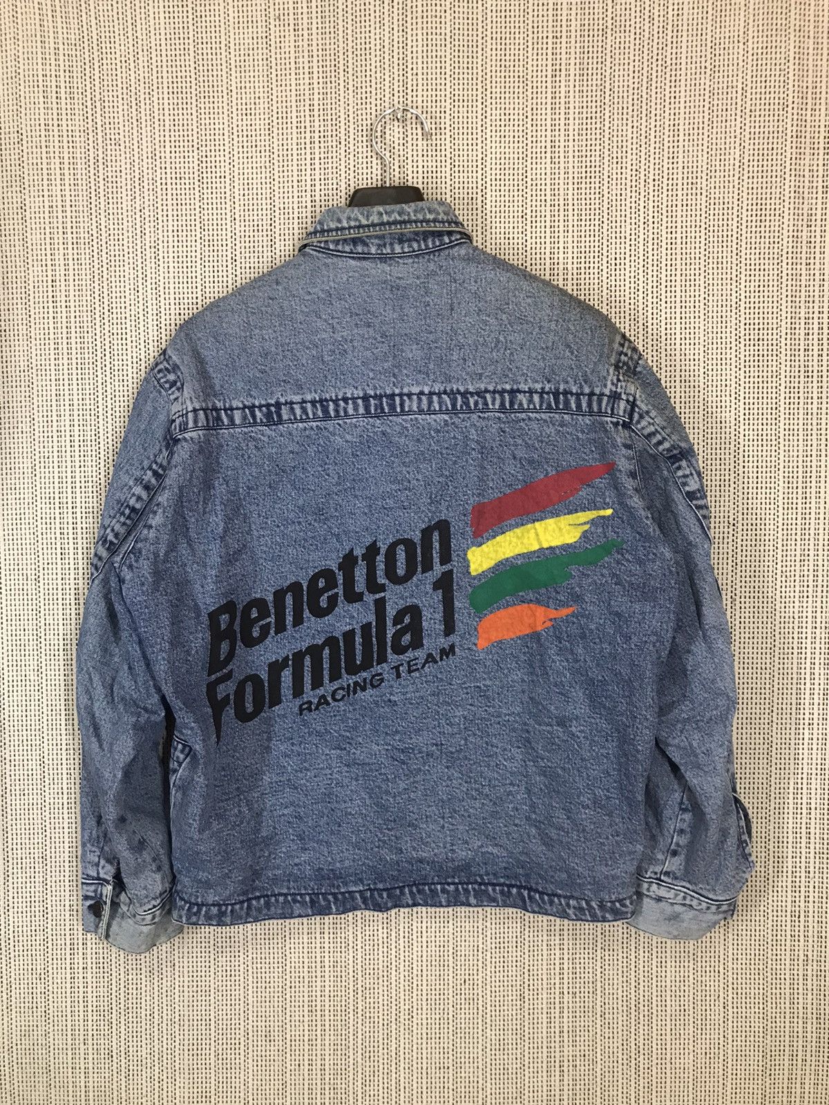 image of Stealsvintage 90's Benetton Formula 1 Racing Team Spellout in Blue, Men's (Size Large)