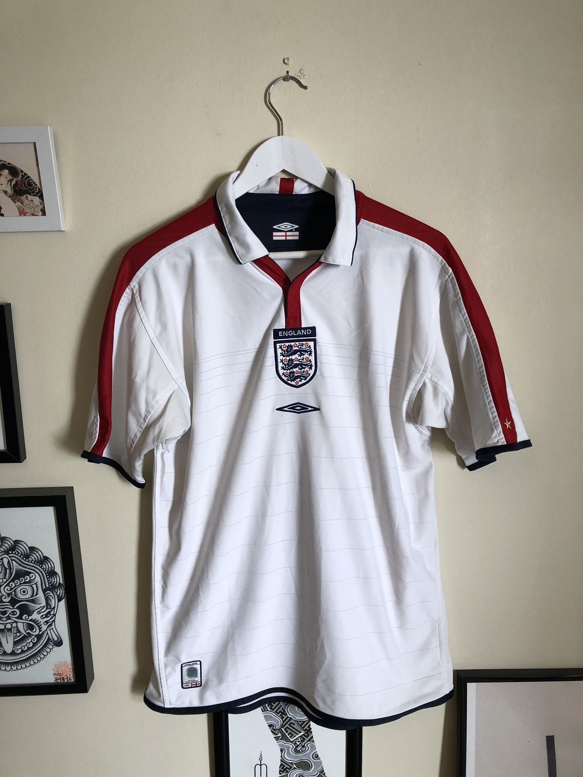 UMBRO ENGLAND 2002 AWAY REVERSIBLE FOOTBALL SOCCER JE