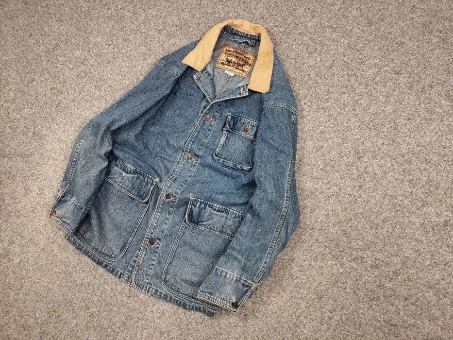 Levi's Rare Vintage 90's Levi's Coverall Denim Jacket Gold Patch Size US XL / EU 56 / 4 - 2 Thumbnail