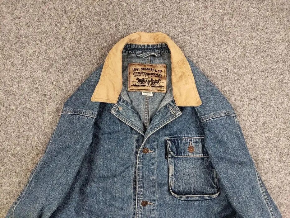 Levi's Rare Vintage 90's Levi's Coverall Denim Jacket Gold Patch Size US XL / EU 56 / 4 - 3 Thumbnail