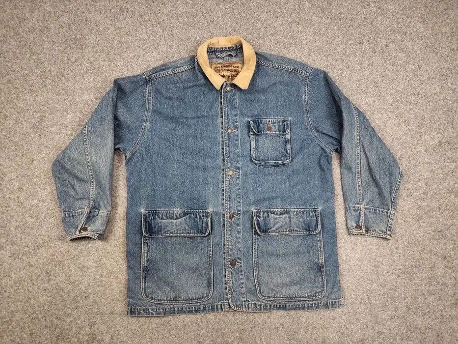 Levi's Rare Vintage 90's Levi's Coverall Denim Jacket Gold Patch Size US XL / EU 56 / 4 - 5 Thumbnail