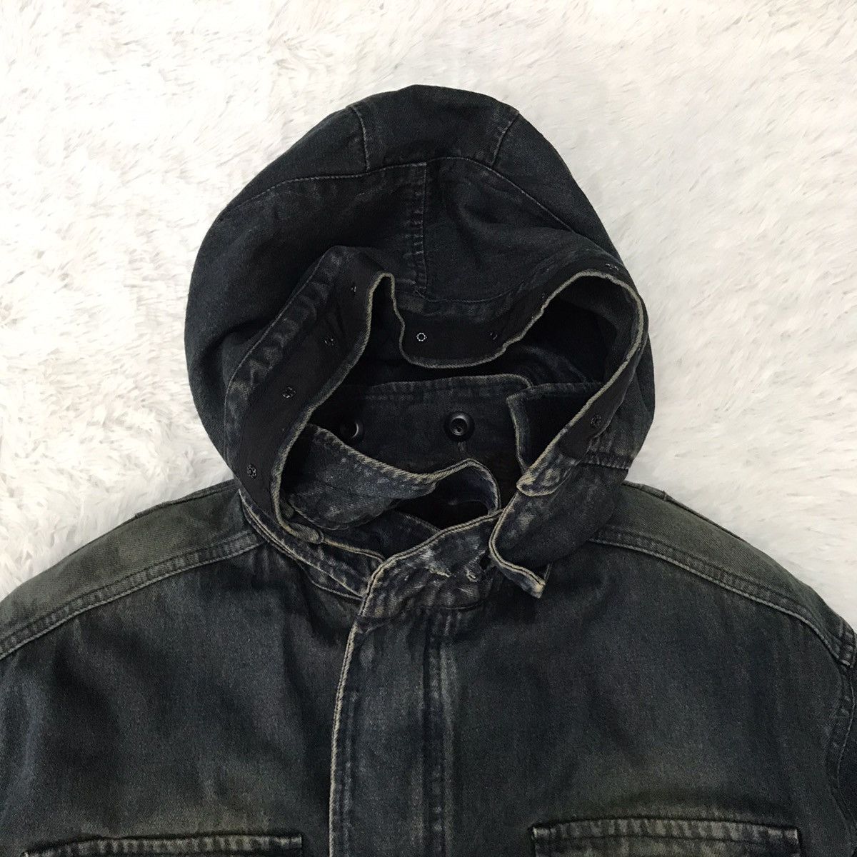 PPFM PPFM Denim Fishtail Jacket Hooded Fleece Hairy Like Inner Size US M / EU 48-50 / 2 - 7 Thumbnail
