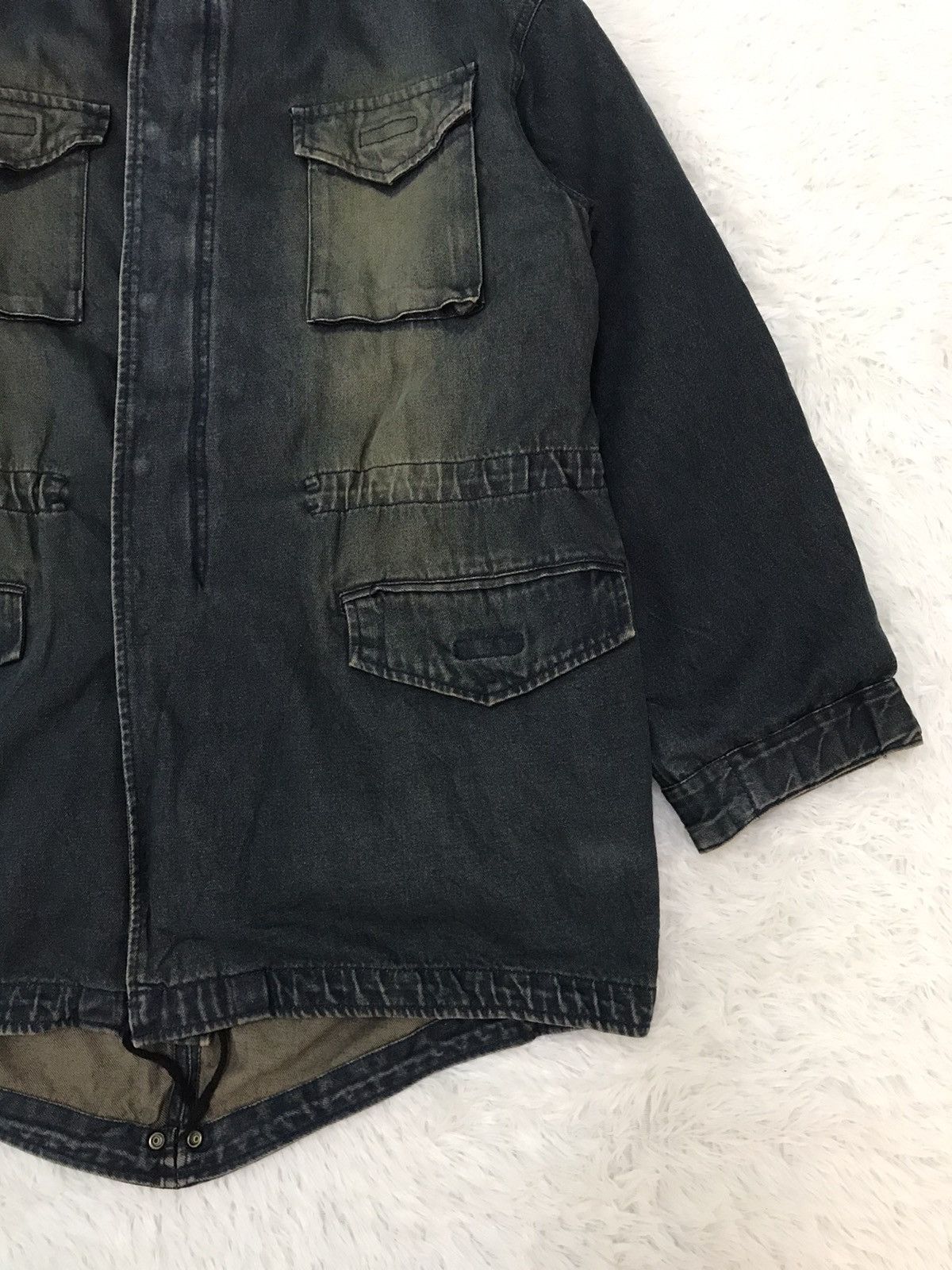 PPFM PPFM Denim Fishtail Jacket Hooded Fleece Hairy Like Inner Size US M / EU 48-50 / 2 - 6 Thumbnail